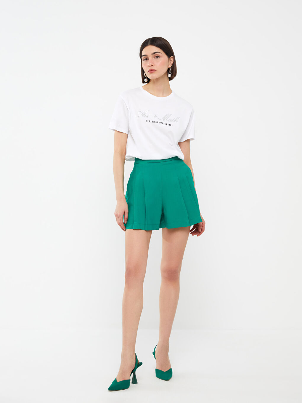Crew Neck Printed Short Sleeve Women's T-Shirt-2