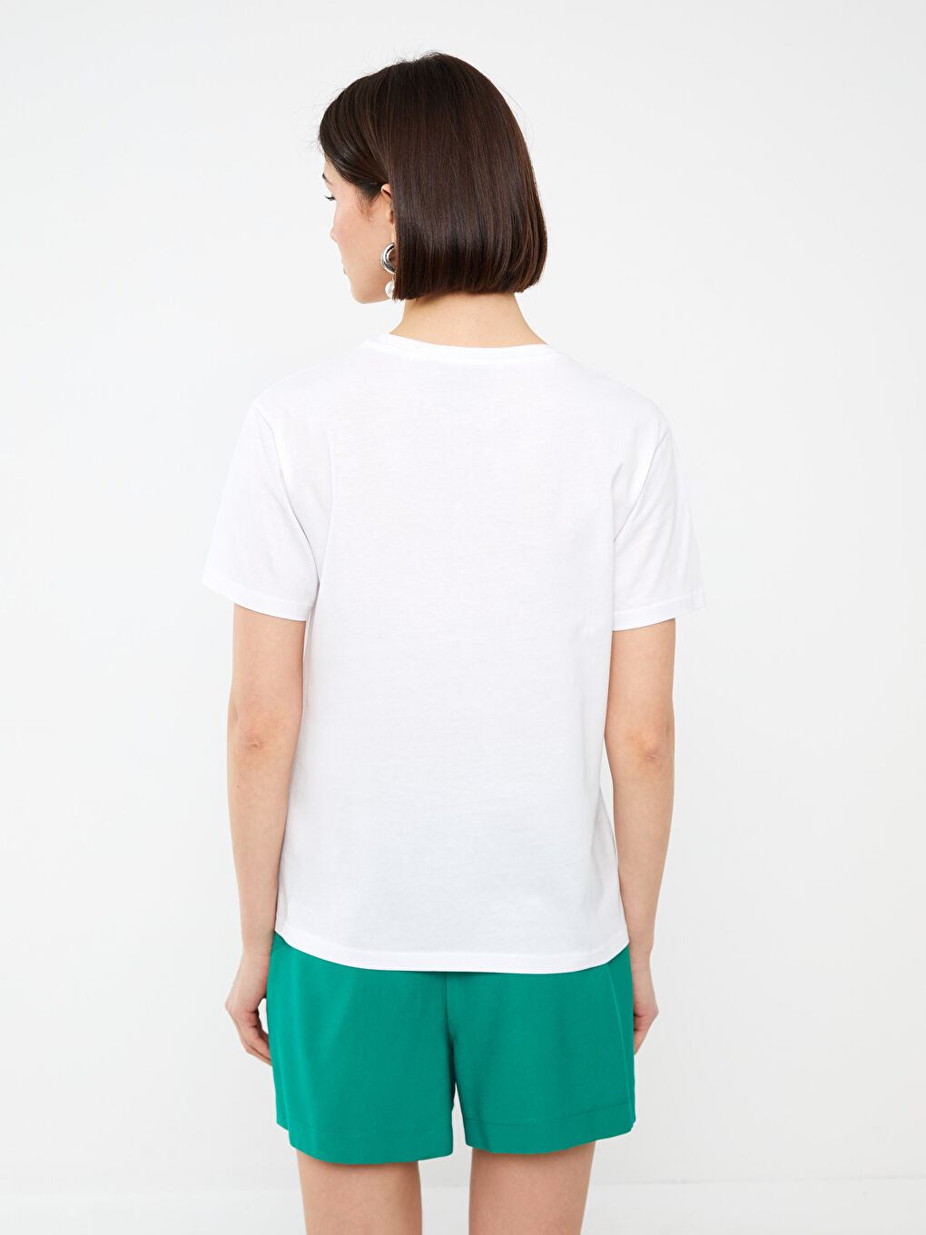 Crew Neck Printed Short Sleeve Women's T-Shirt-4