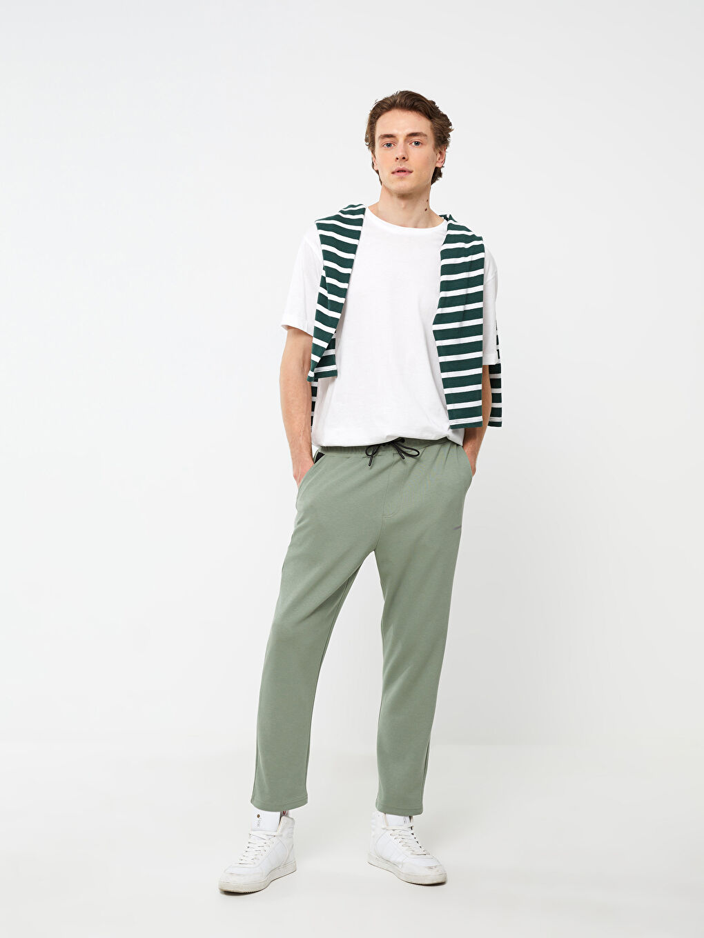 Haki Slim Fit Erkek Eşofman Altı