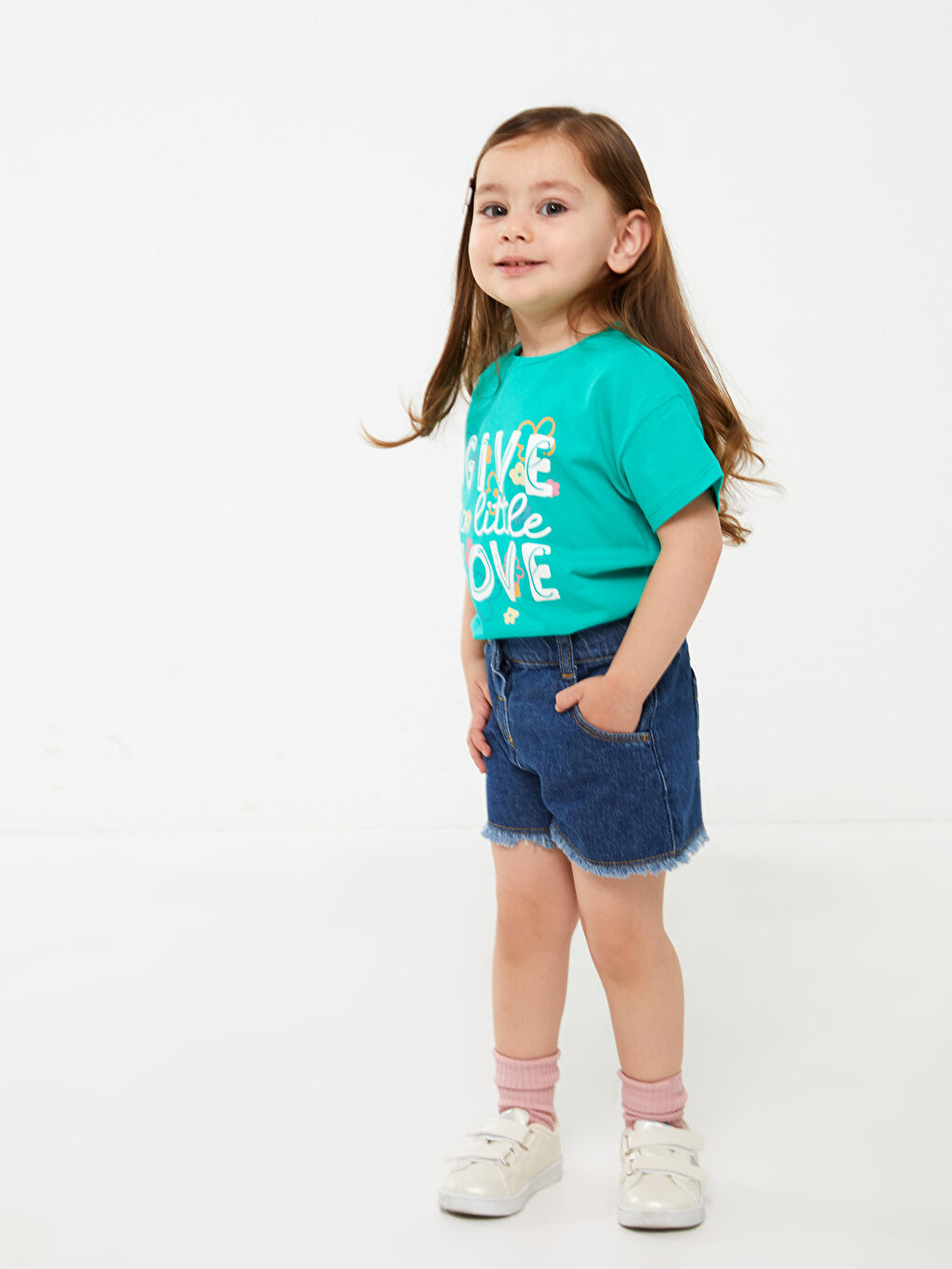 Mavi Bisiklet Yaka Kısa Kollu Baskılı Kız Bebek Tişört 3'lü-4