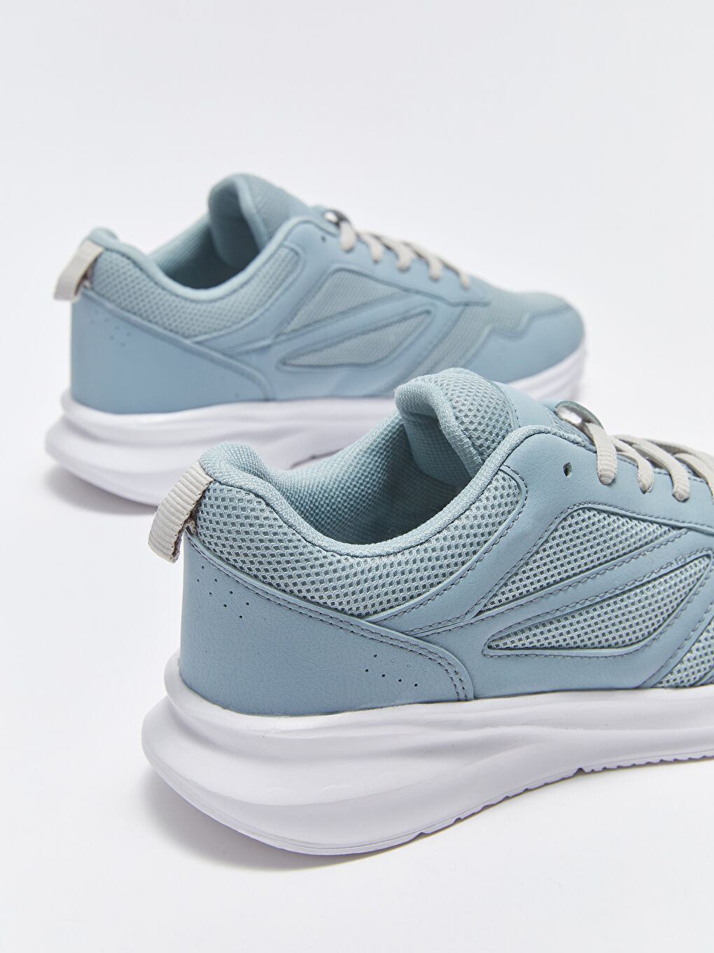 Mavi Bağcıklı Kadın Spor Ayakkabı-4