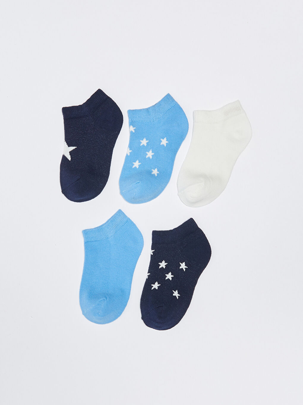 Lacivert Baskılı Erkek Bebek Patik Çorap 5'li