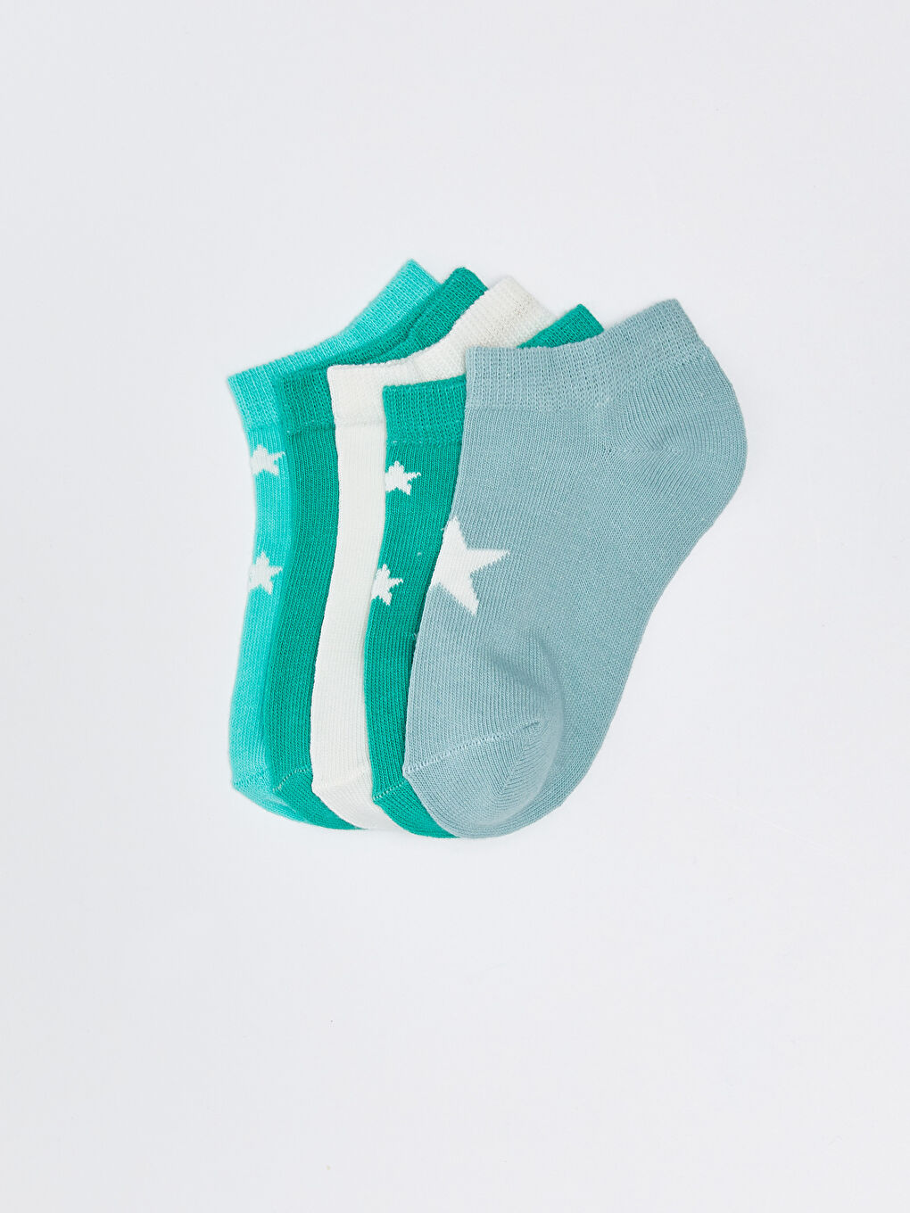 Yeşil Baskılı Erkek Bebek Patik Çorap 5'li-1