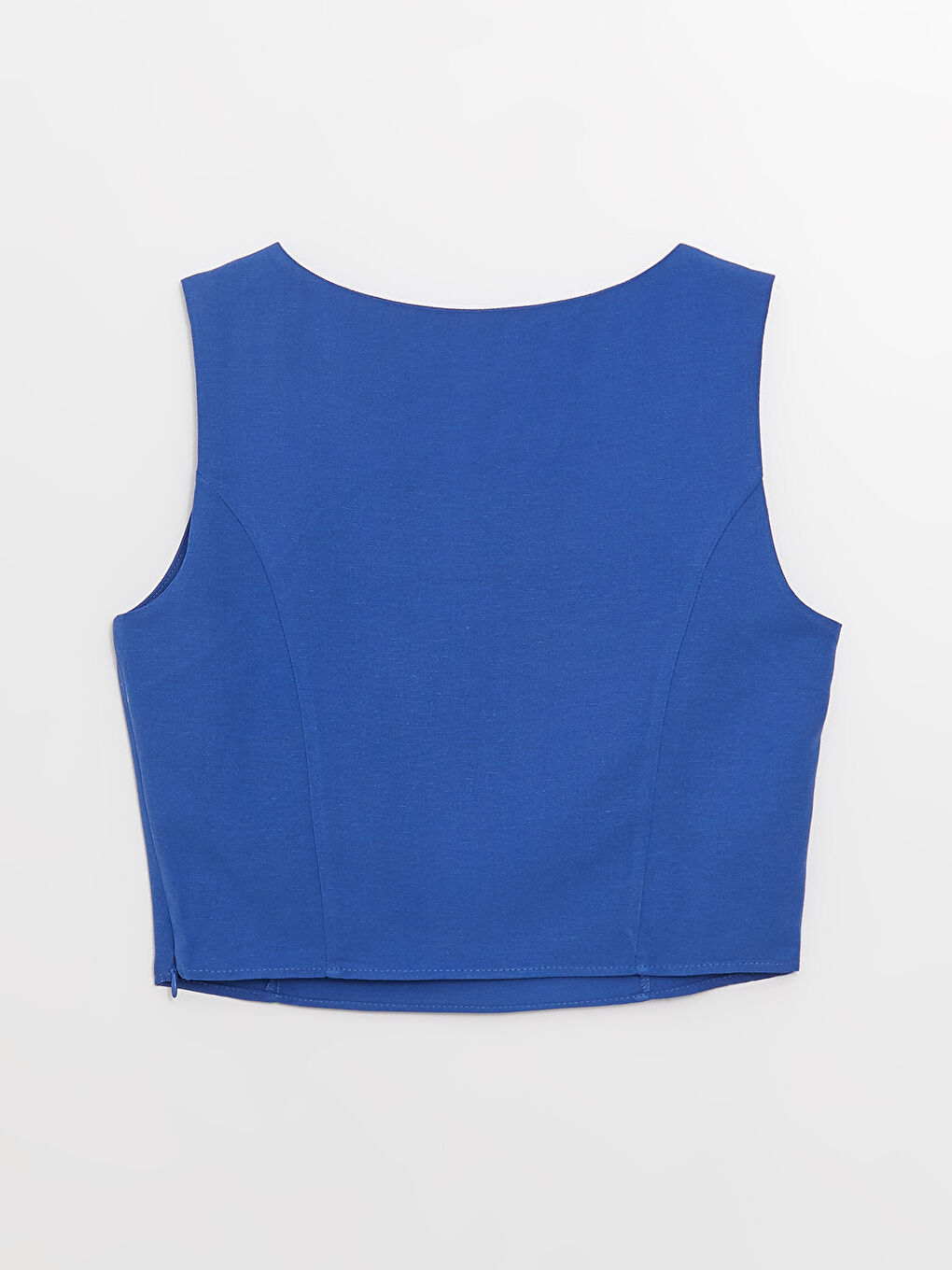 Boat Neck Straight Sleeveless Crop Women's Blouse -S3G764Z8-R4E