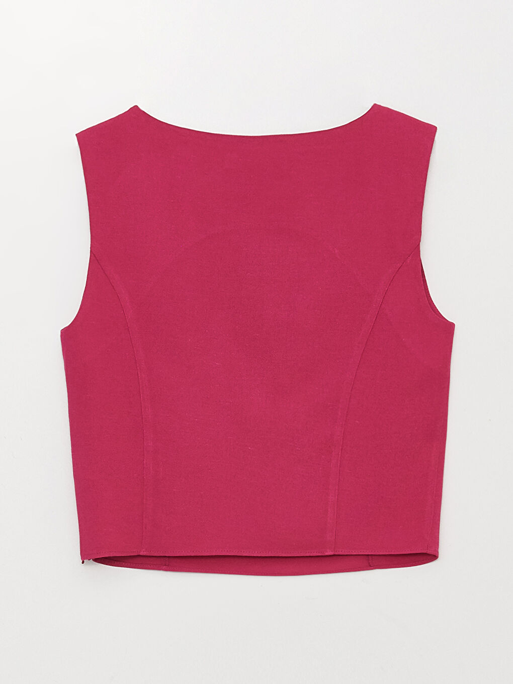 Boat Neck Straight Sleeveless Crop Women's Blouse -S3G764Z8-GZN