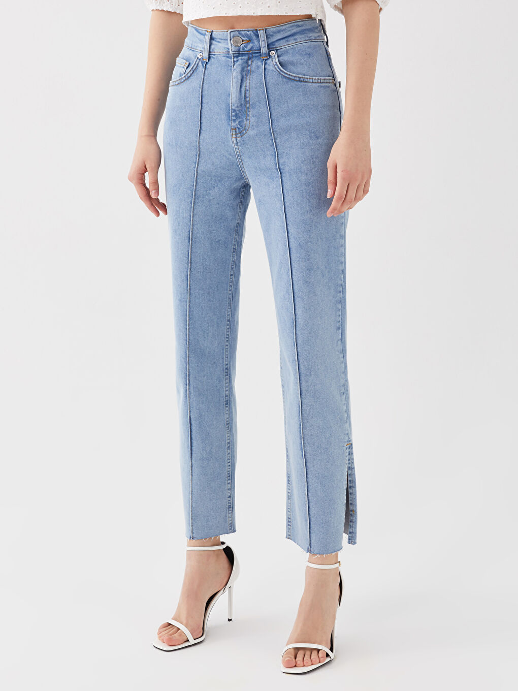 High Waisted Straight Fit Women's Jeans-2