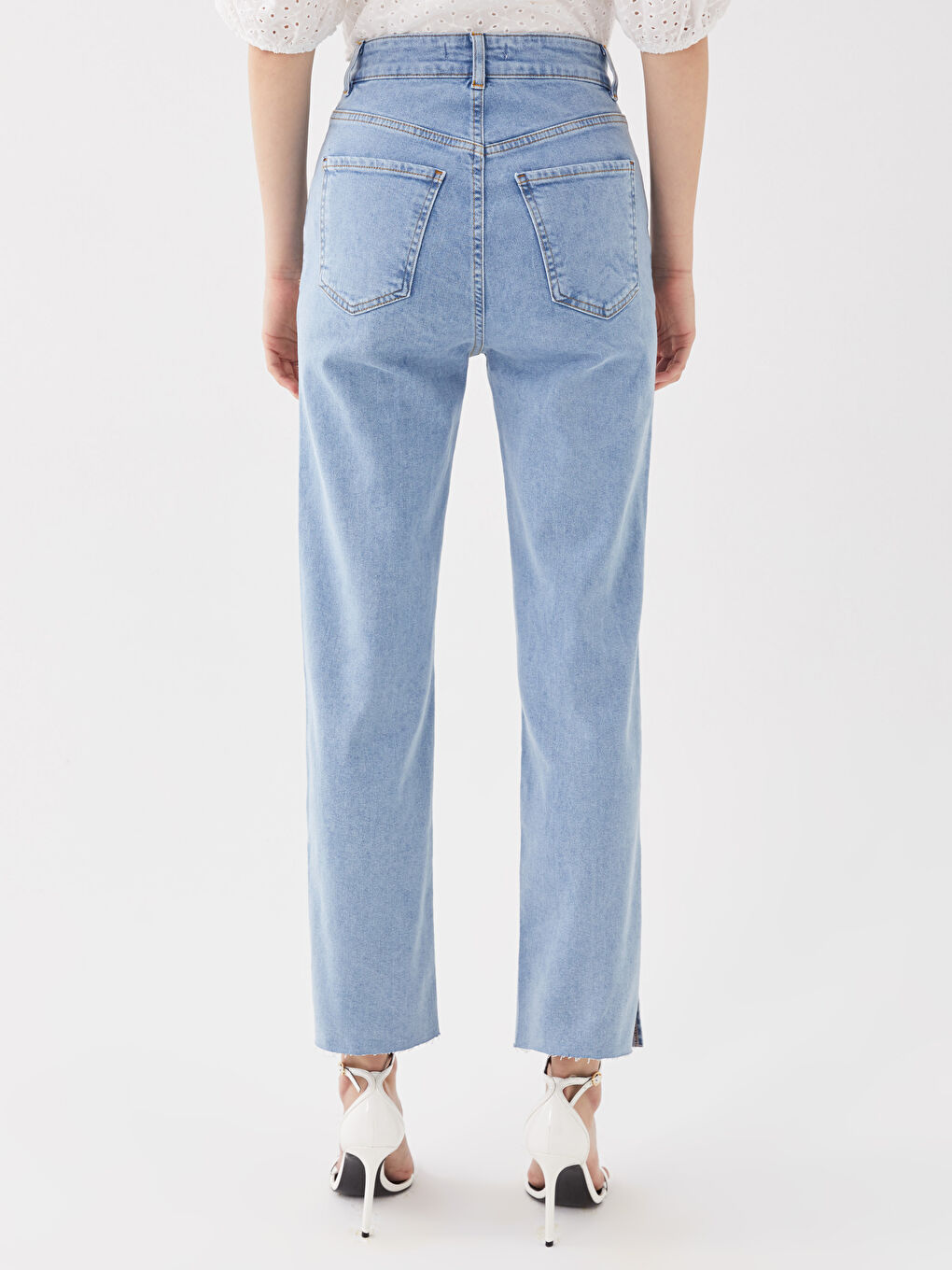 High Waisted Straight Fit Women's Jeans-4