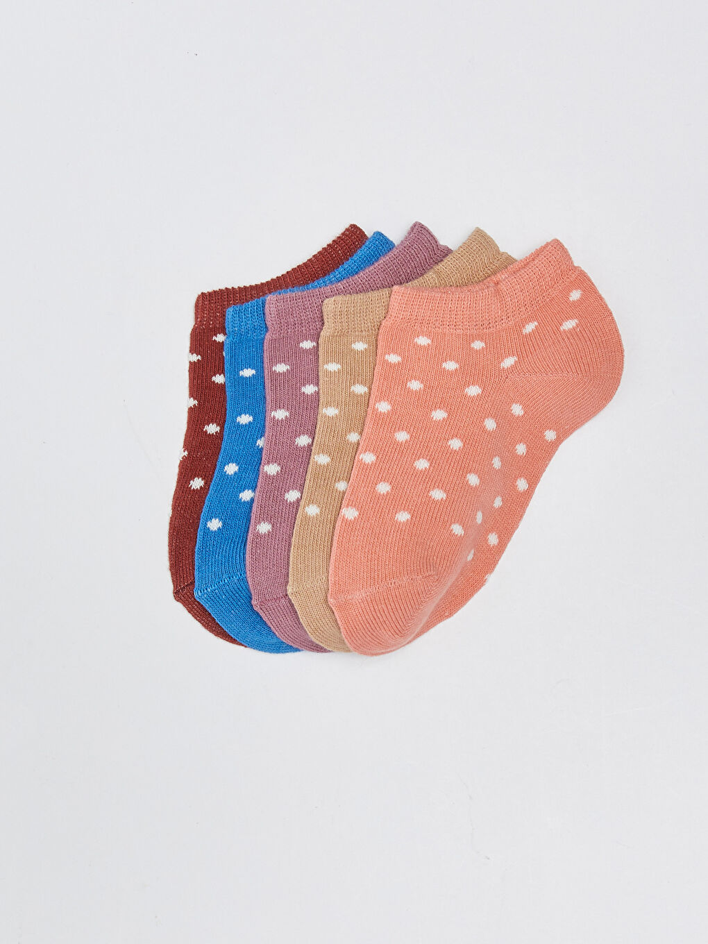 Polka Dot Patterned Baby Girl Booties Socks 5 Pack-1