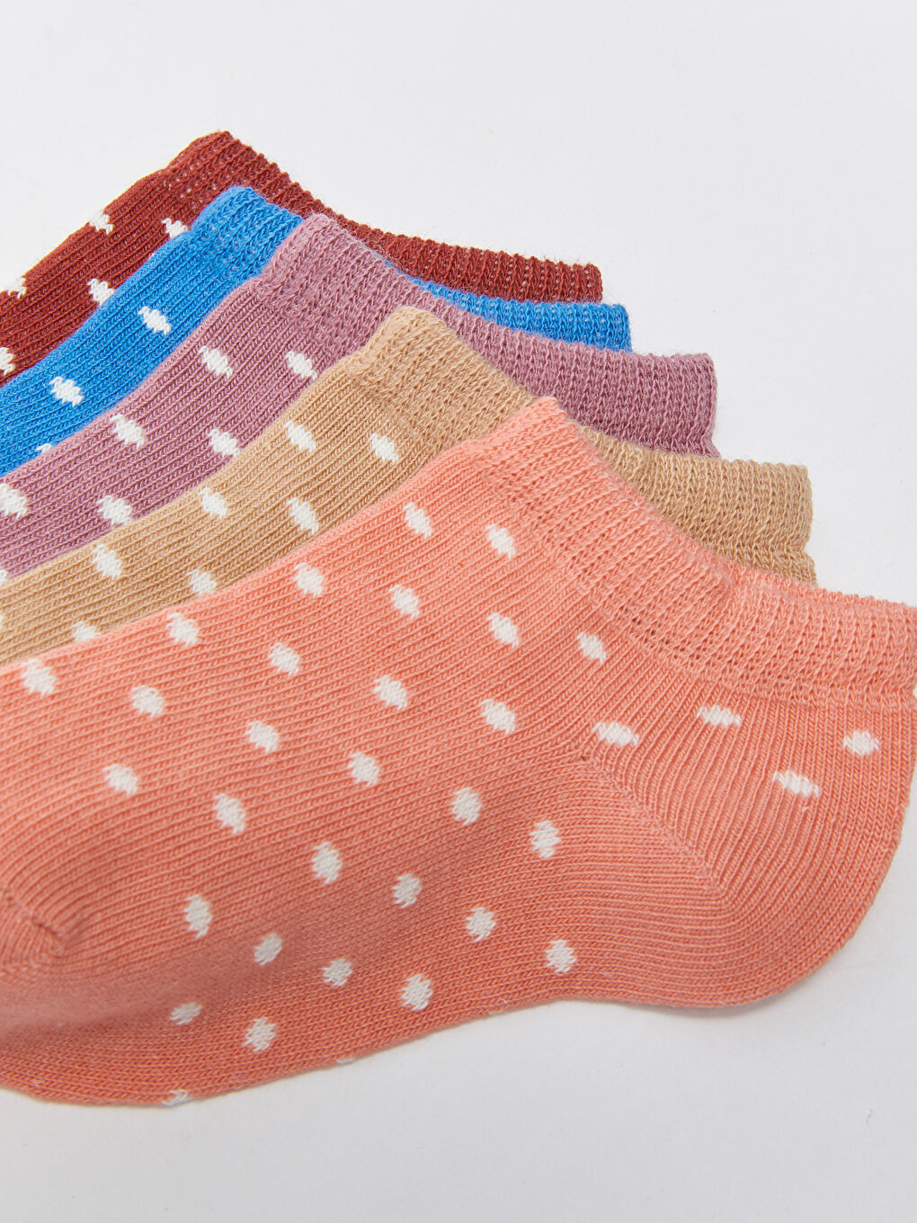 Polka Dot Patterned Baby Girl Booties Socks 5 Pack-2