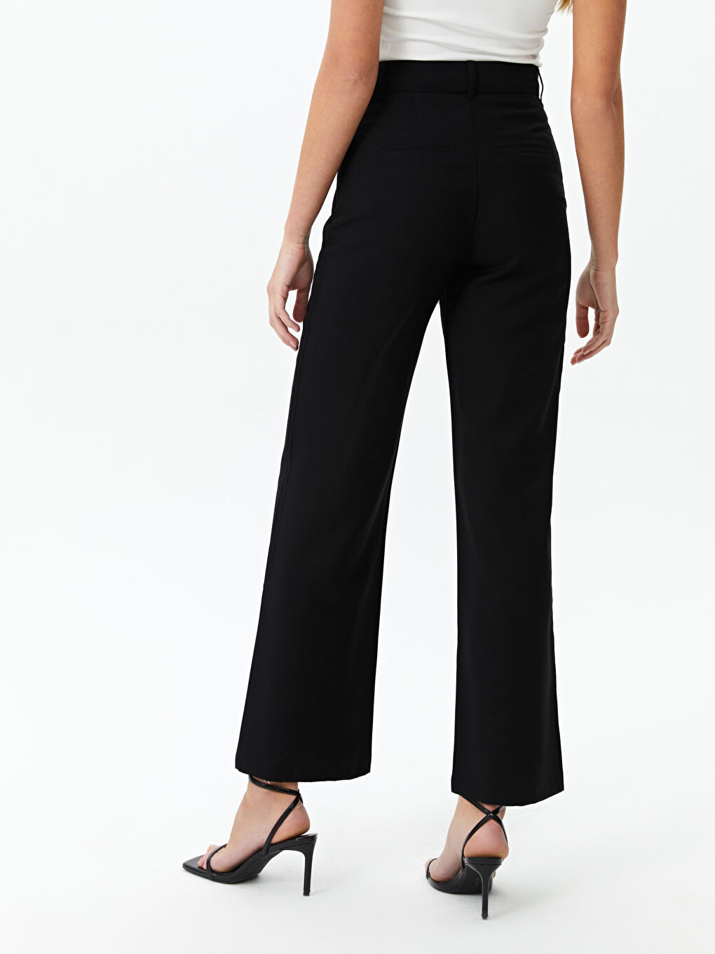 Pantaloni Largi Simpli cu Croială Standard pentru Femei-3