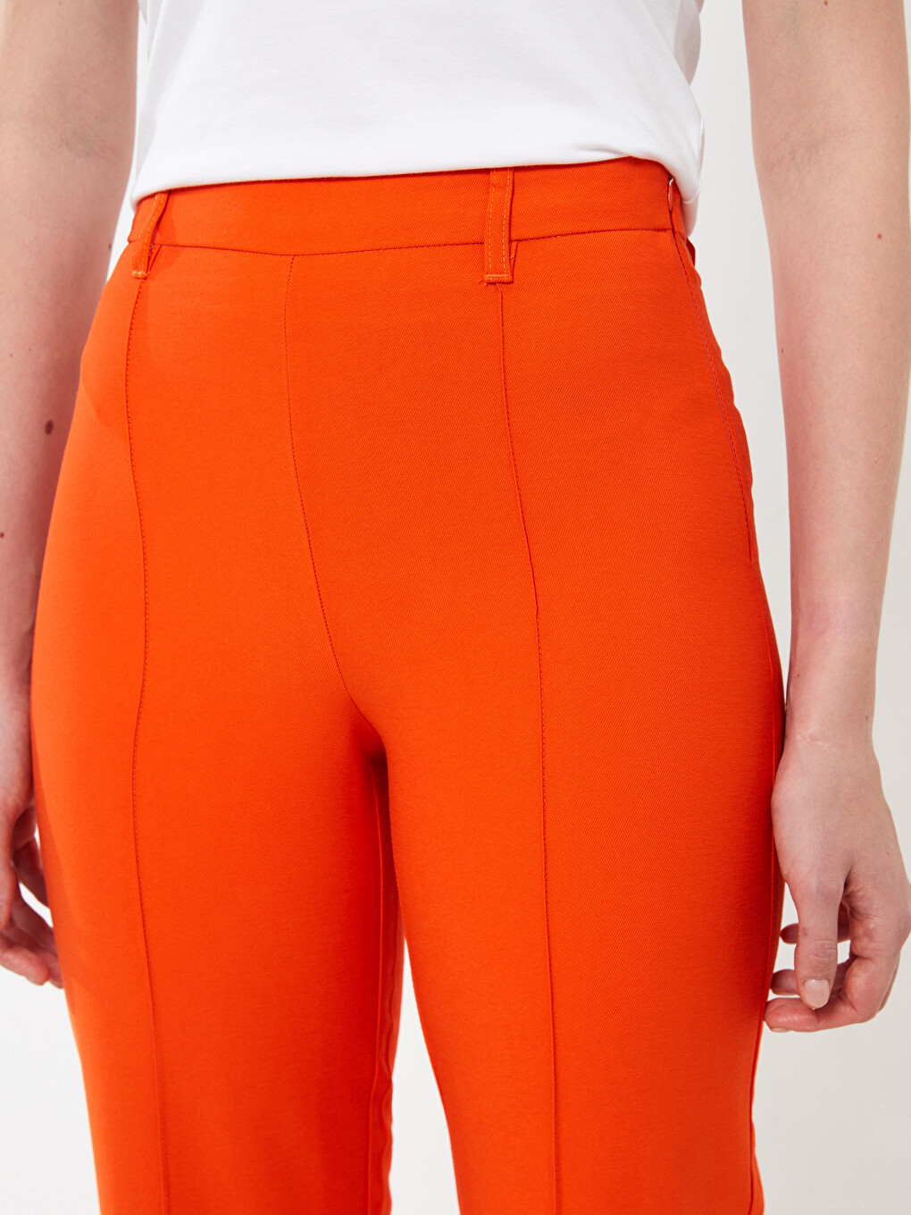 Standard Fit Plain Wide Leg Women's Trousers-2