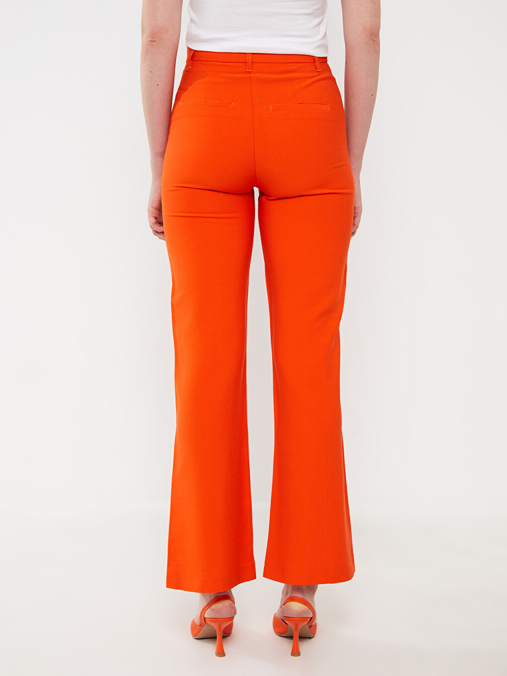 Standard Fit Plain Wide Leg Women's Trousers-4