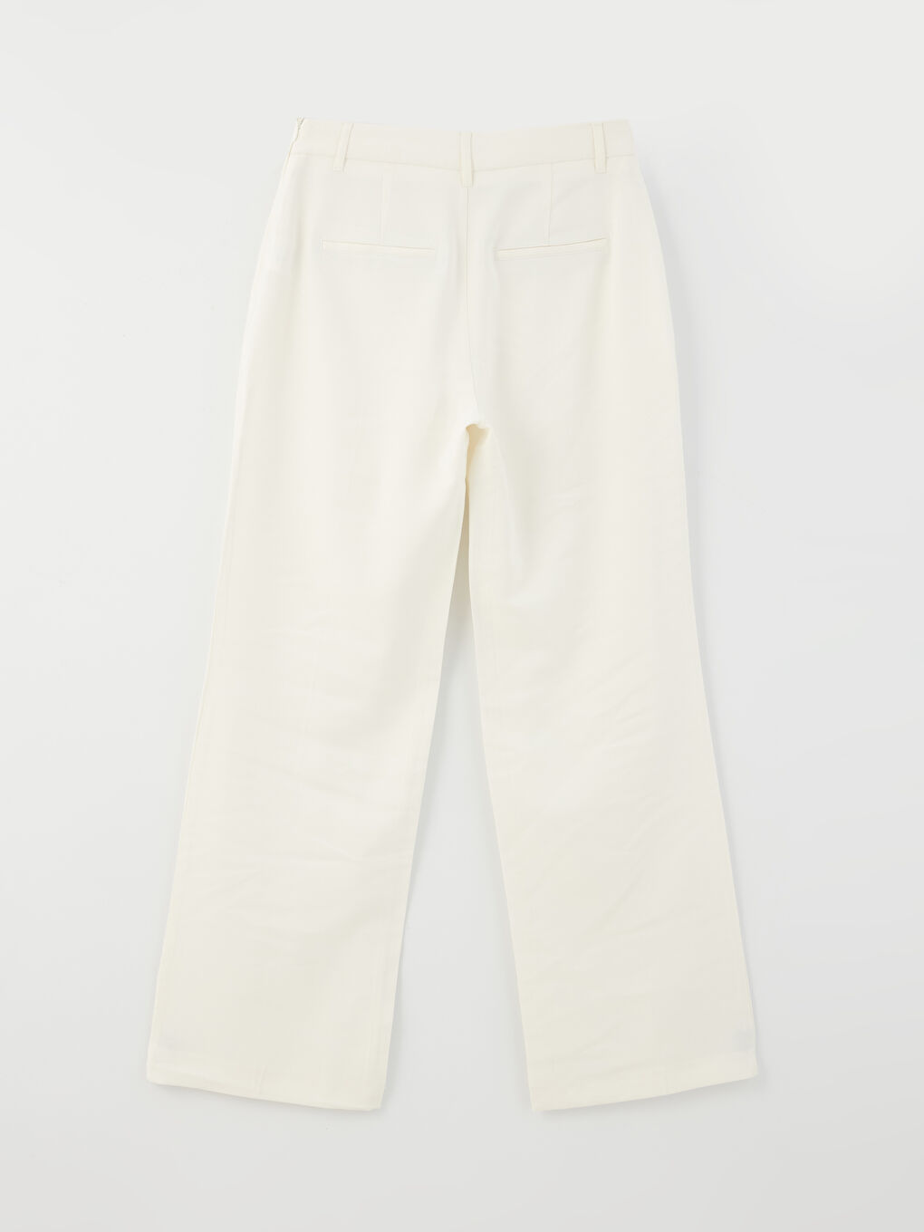 Standard Fit Plain Wide Leg Women's Trousers-5