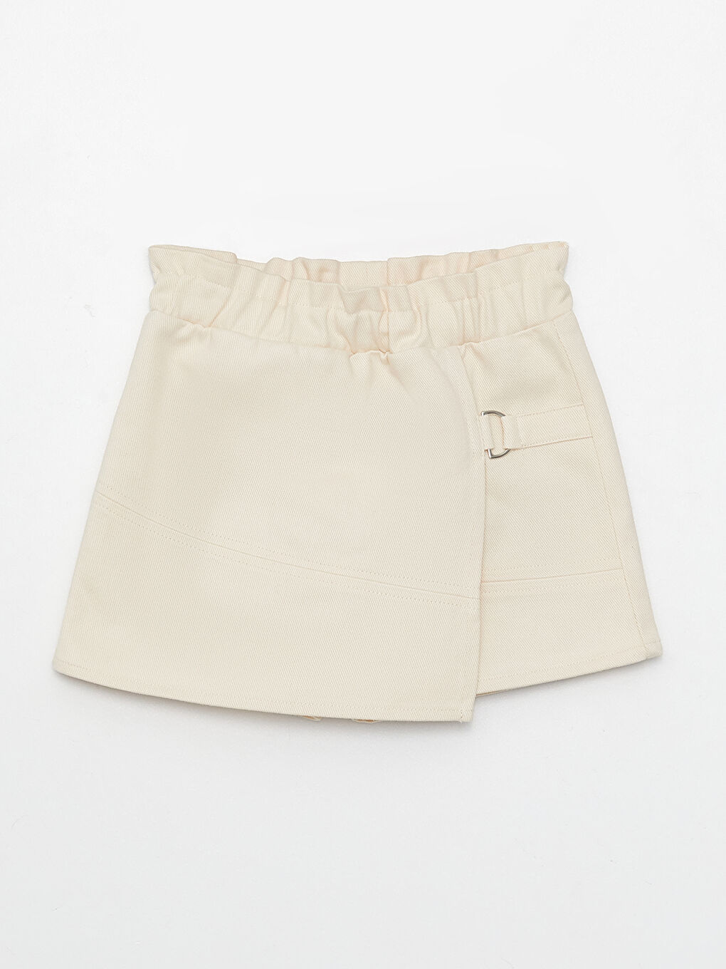 Bej Beli Lastikli Basic Kız Bebek Şort Etek-4
