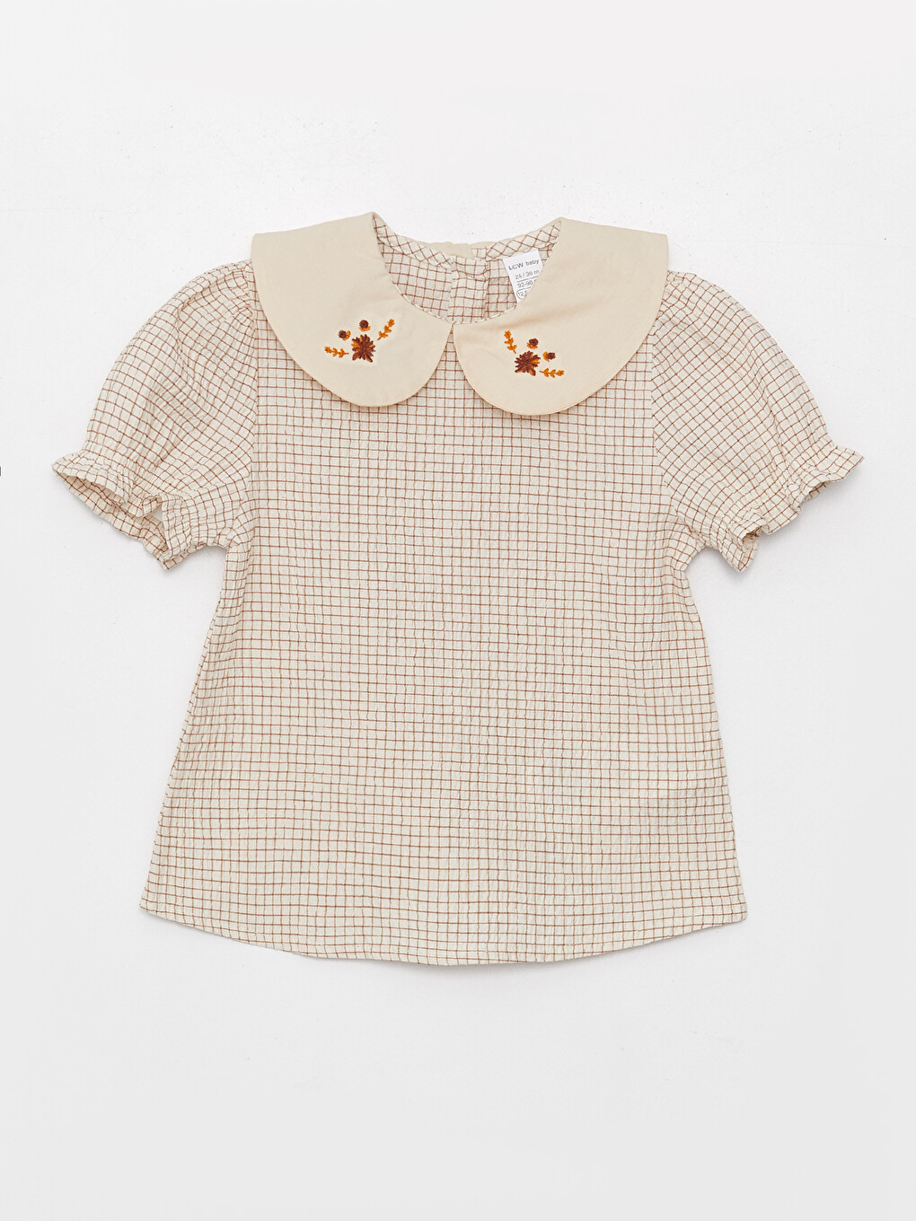 LCW baby Bebe Collar Short Sleeve Printed Cotton Baby Girl Blouse