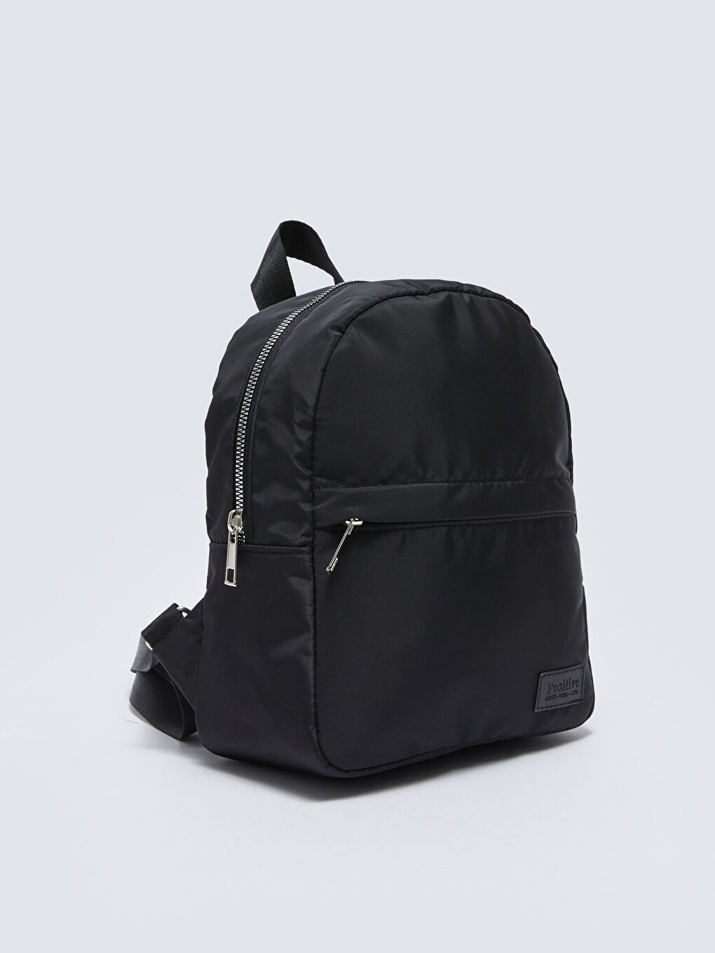 Siyah Paraşüt Kumaş Kadın Sırt Çantası-3