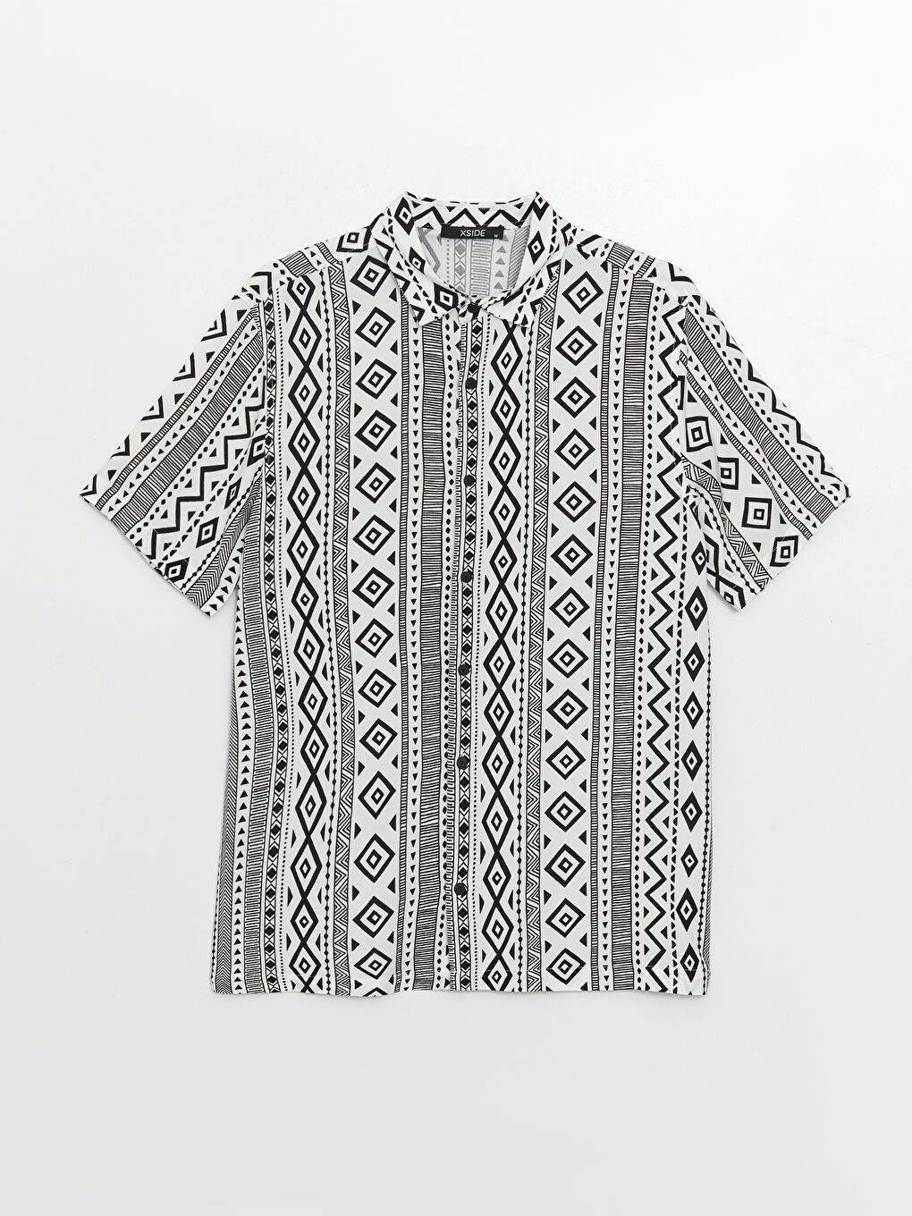 Regular Fit Short Sleeve Patterned Viscose Men's Shirt-5