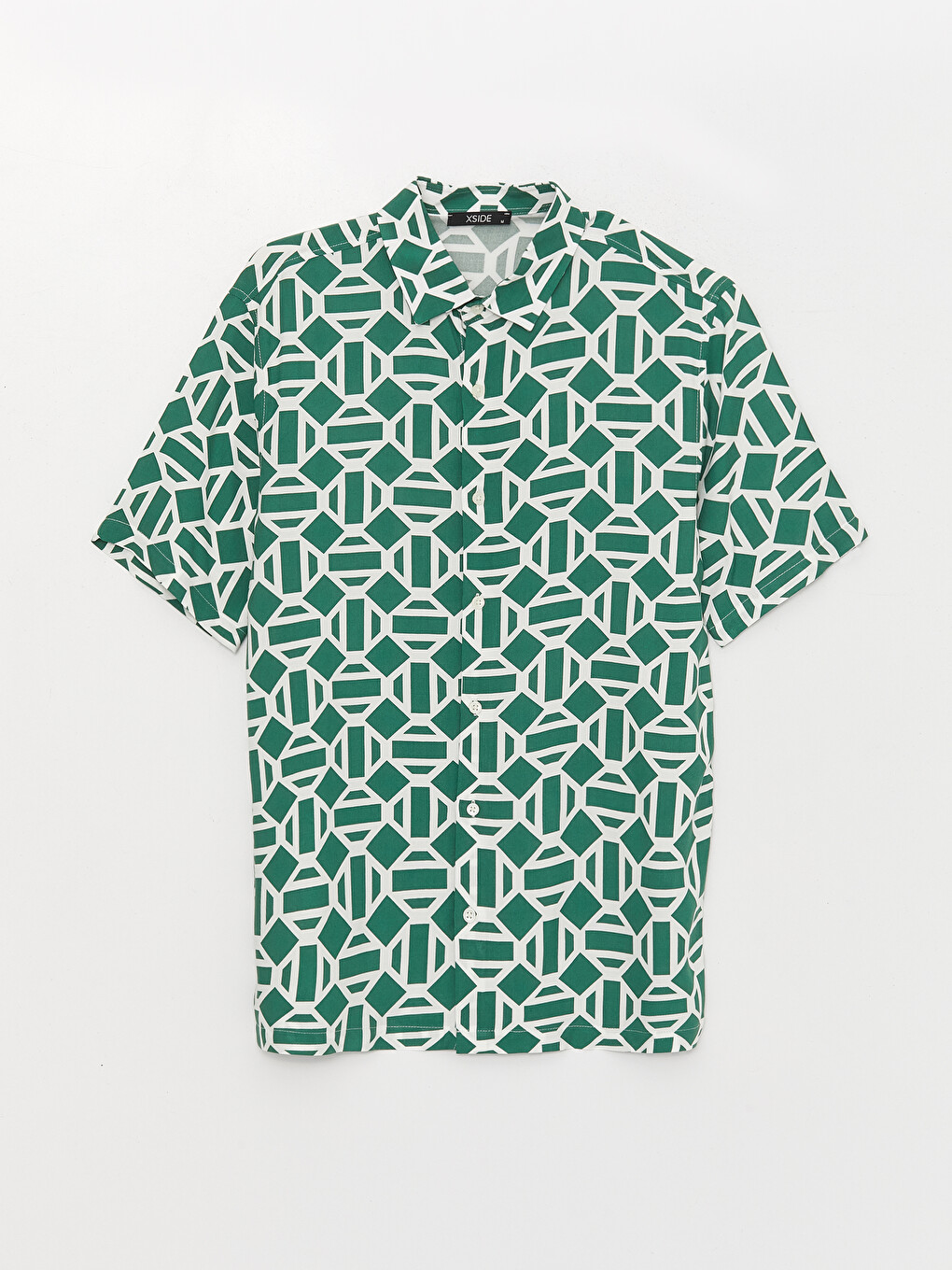 Regular Fit Short Sleeve Patterned Viscose Men's Shirt-5