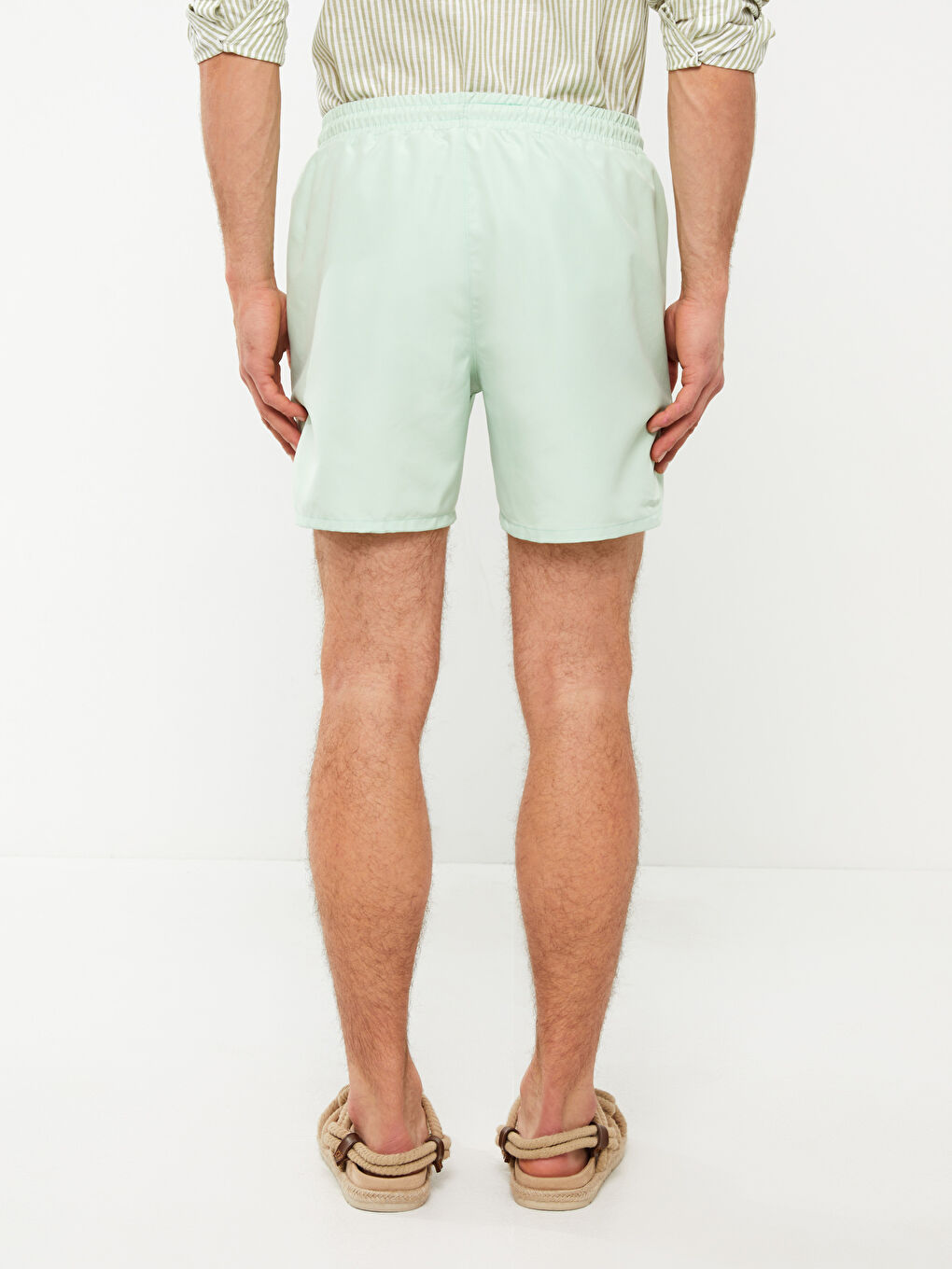 Yeşil Kısa Boy Basic Erkek Deniz Şortu-6