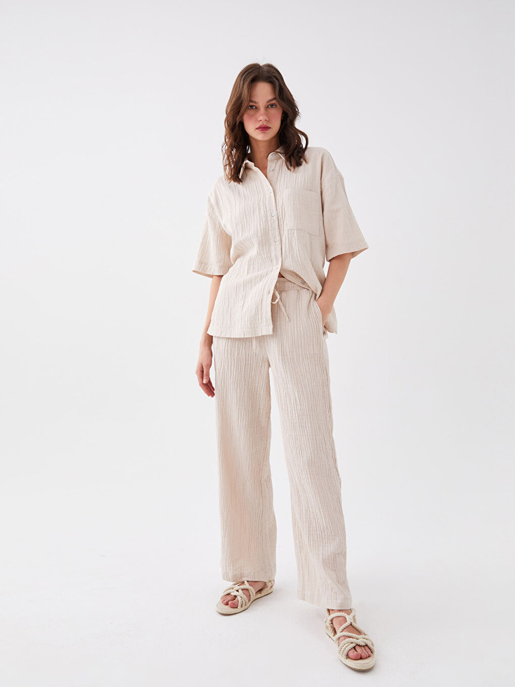 Elasticated Waist Relaxed Fit Women's Trousers