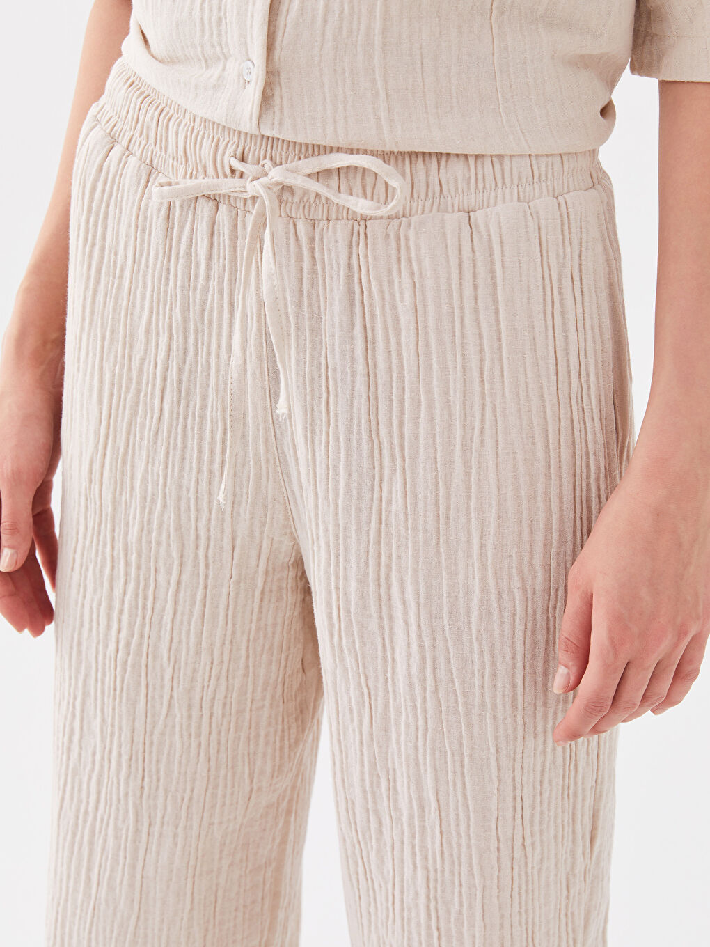 Elasticated Waist Relaxed Fit Women's Trousers-2