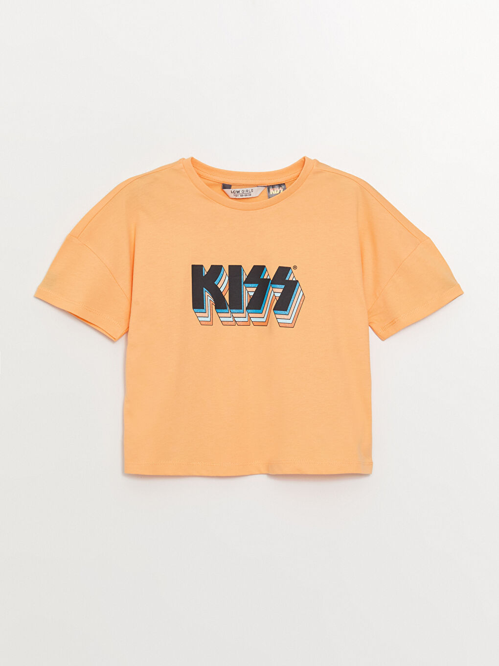LCW Kids Rundhalsausschnitt KISS Bedrucktes Kurzarm Mädchen T-Shirt -S3G804Z4-G45
