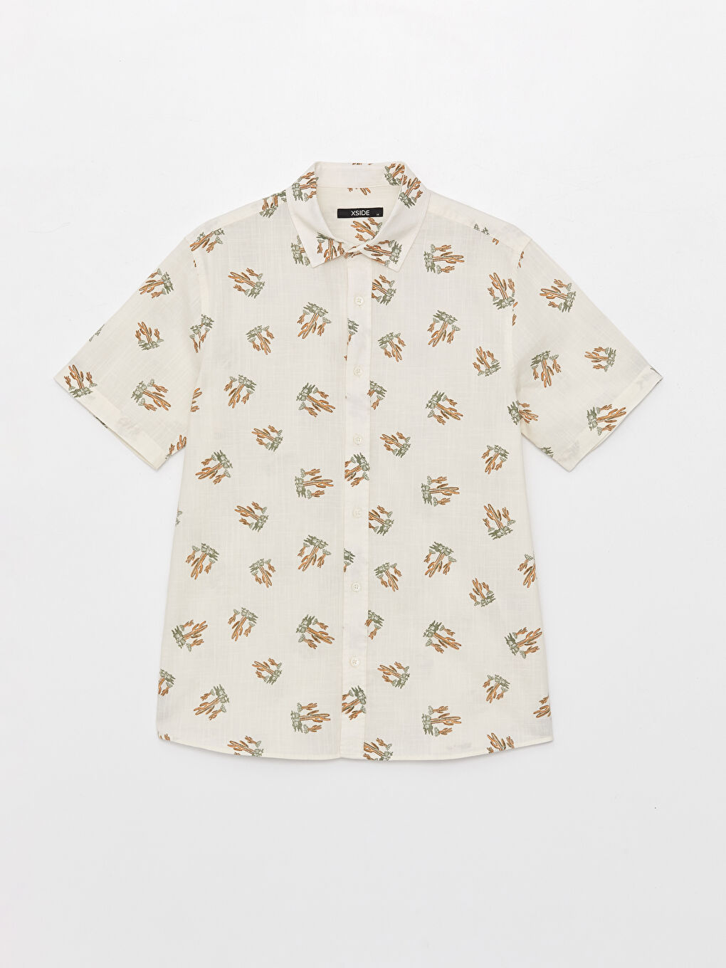 Regular Fit Short Sleeve Patterned Men's Shirt-5