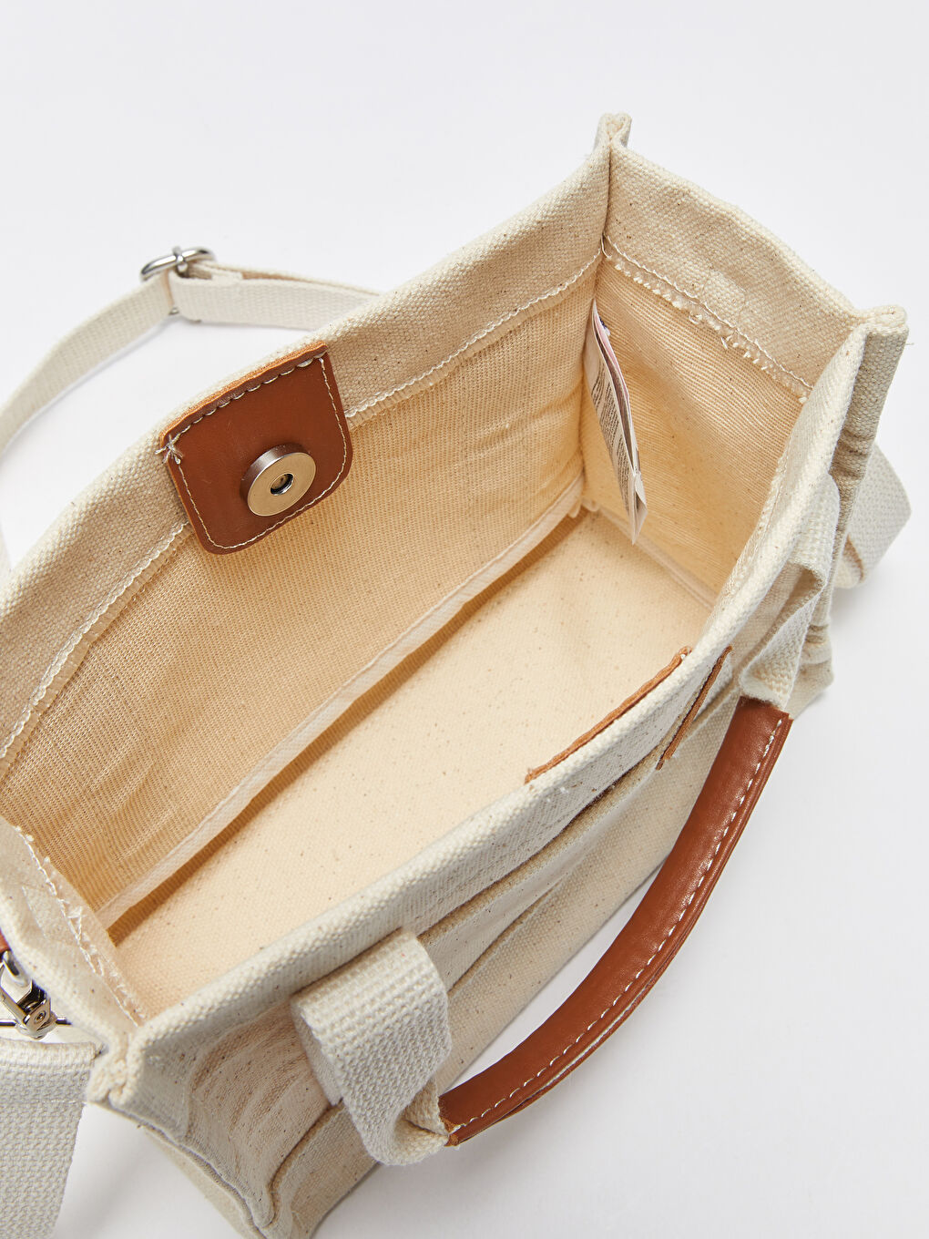 LCW ACCESSORIES Bej Kanvas Kadın Tote Çanta - 5