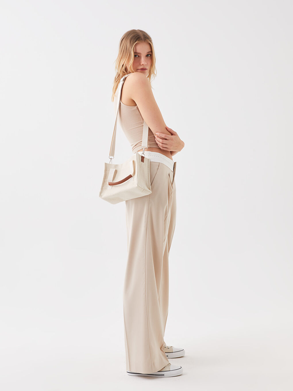 LCW ACCESSORIES Bej Kanvas Kadın Tote Çanta - 2