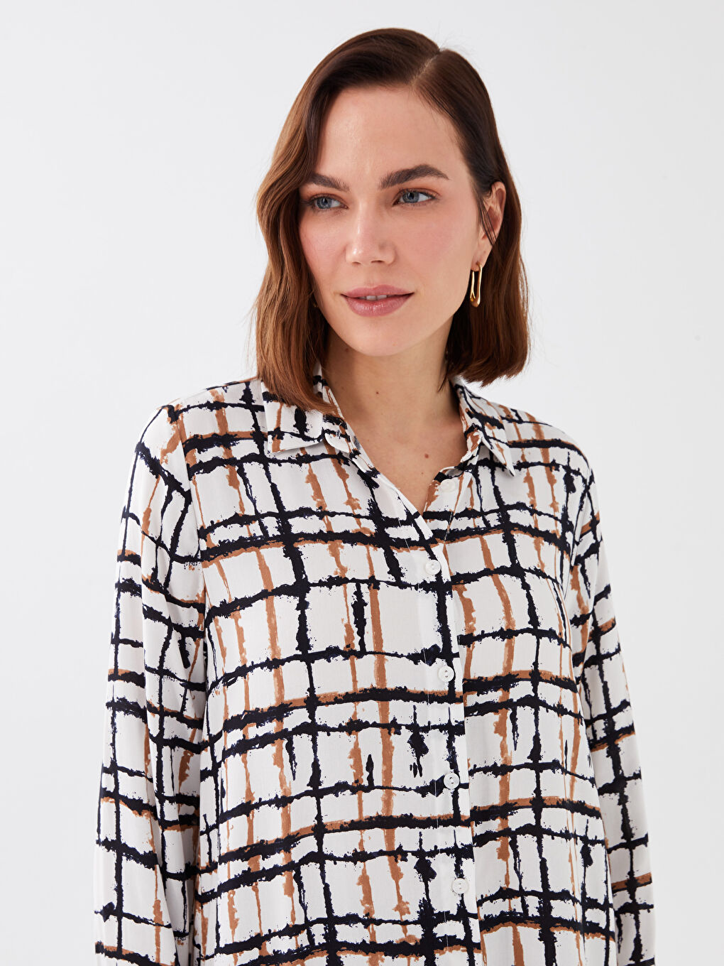 قميص تونيك منقوش للسيدات-1