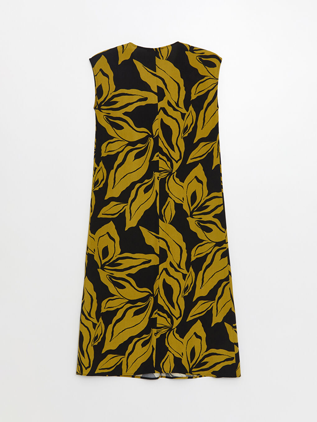 Patterned Ketene Blended Women's Dress with V-Neck-6