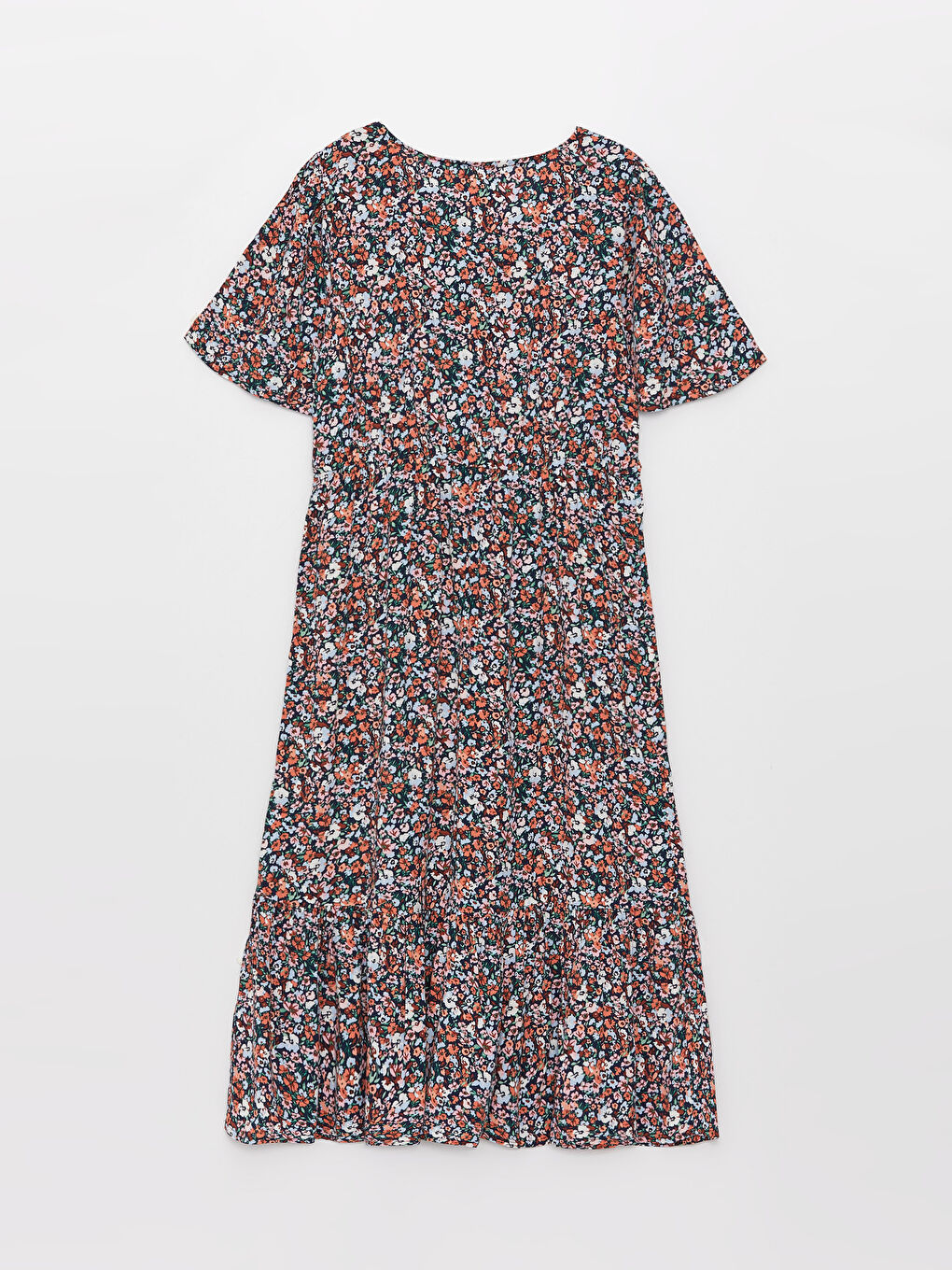 LCWAIKIKI Classic V-Ausschnitt Blumiges Kurzarmkleid für Damen -S3G849Z8-KTU