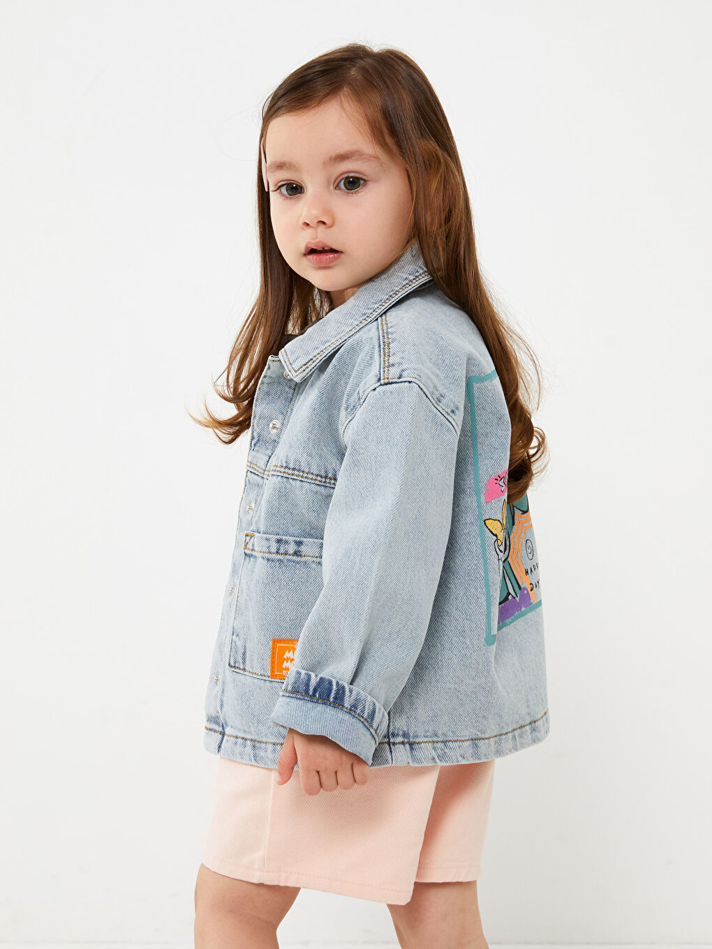Veste en jean imprimée Minnie Mouse pour bébés filles