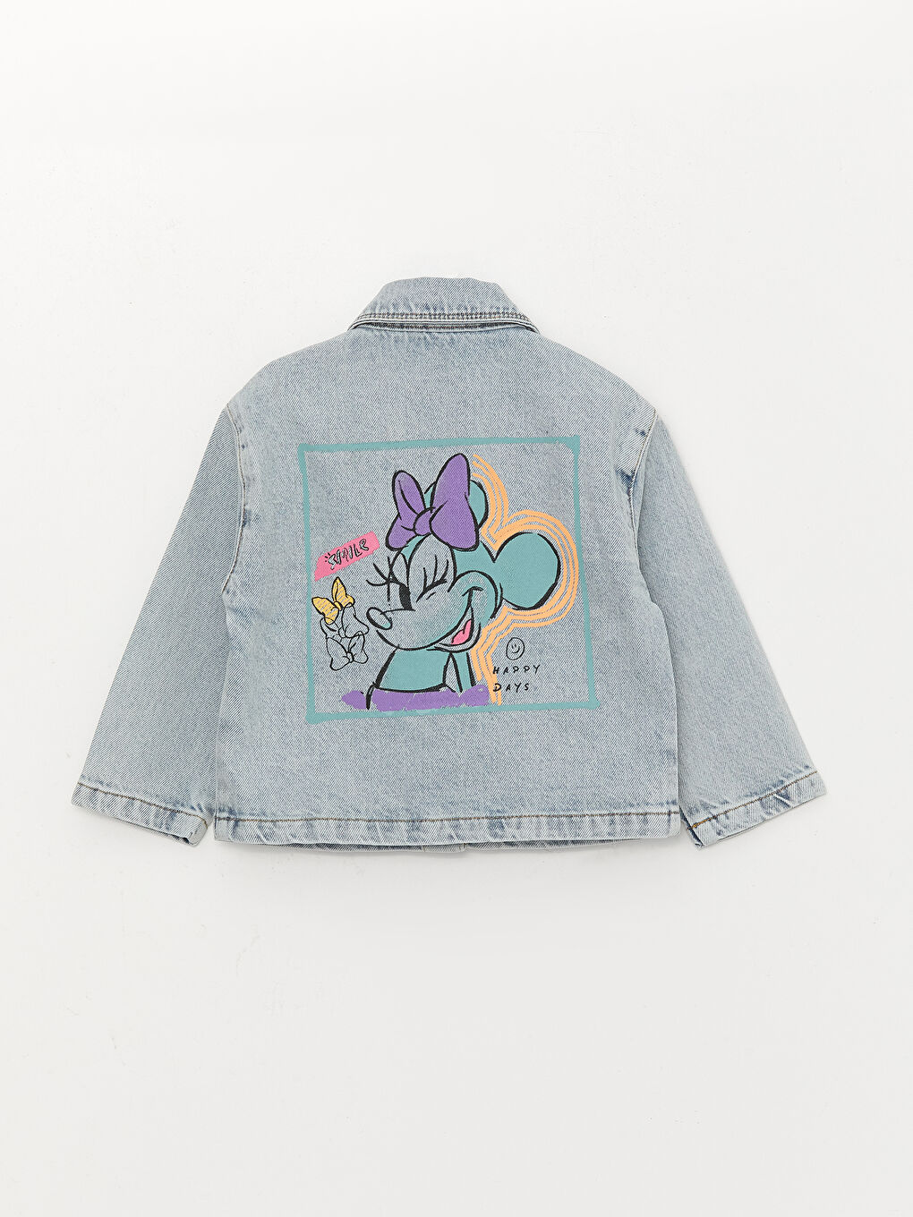 Veste en jean imprimée Minnie Mouse pour bébés filles-4