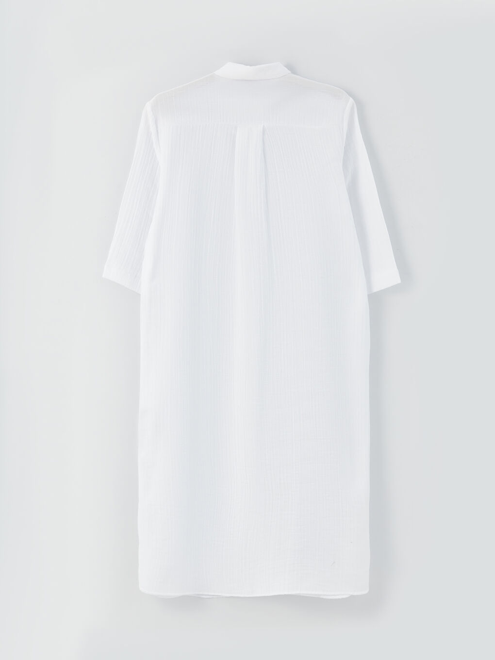 فستان قميص بياقة قميص مستقيم بقصة A أوفراسايز شاش للسيدات-6