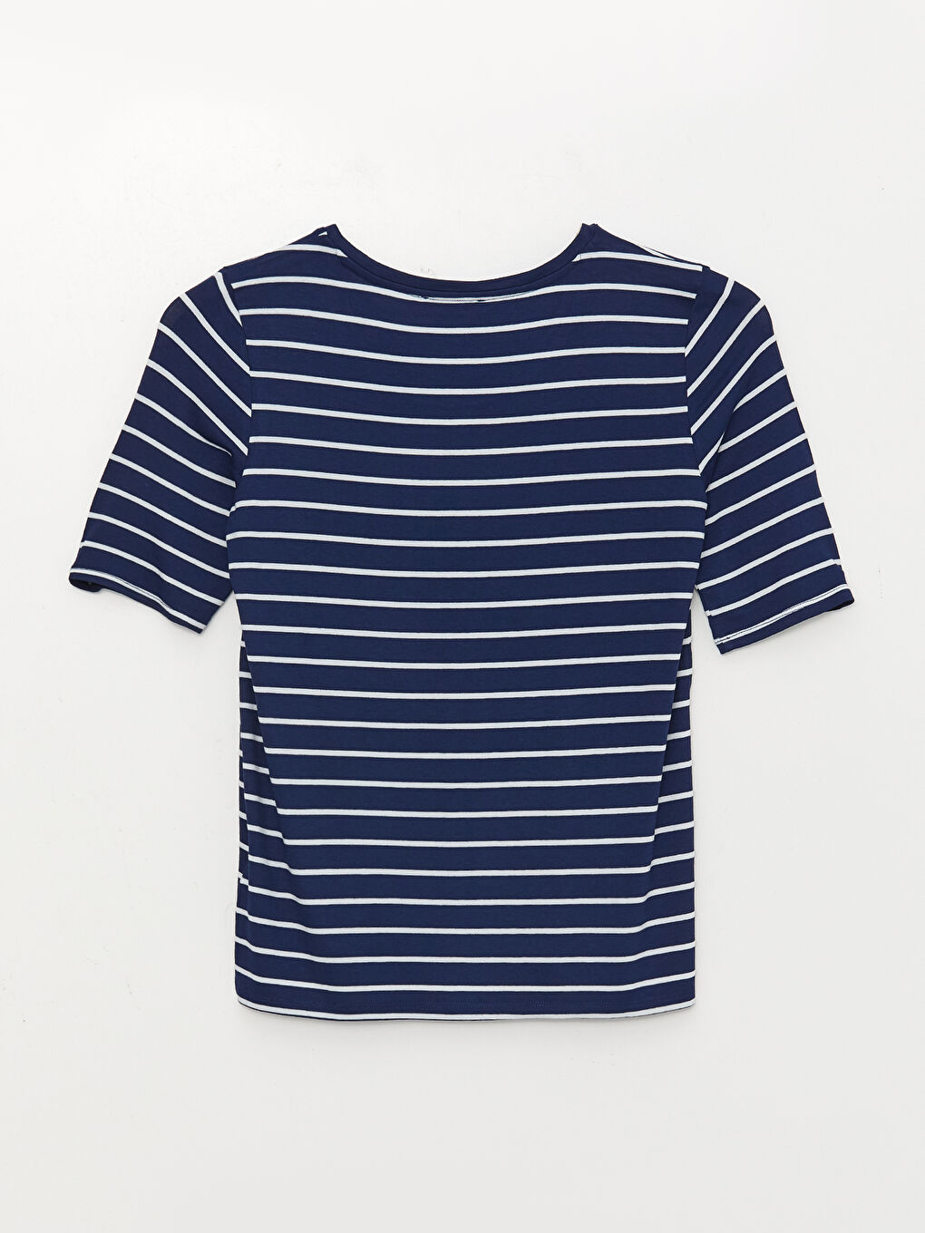 Crew Neck Striped Short Sleeve Women's T-Shirt-6