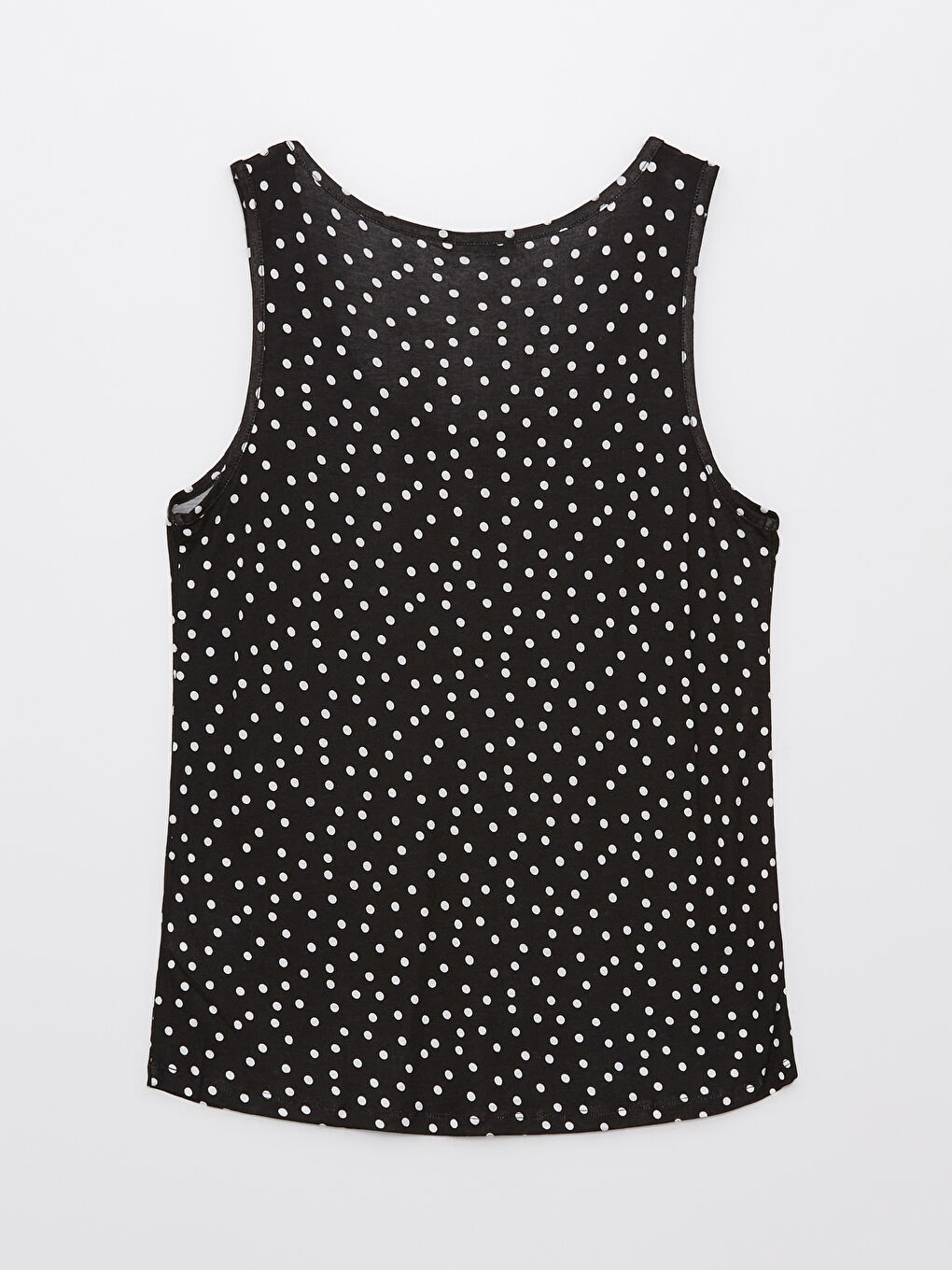 قميص داخلي بدون أكمام بنقشة البولكا دوت بياقة على شكل حرف U للنساء-6