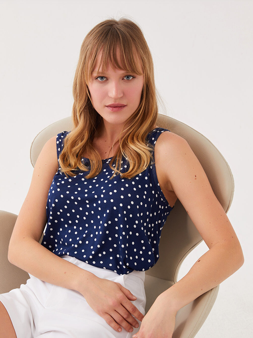 LCWAIKIKI Basic U-Neck Polka Dot Female Athlete -S3G929Z8-LSJ