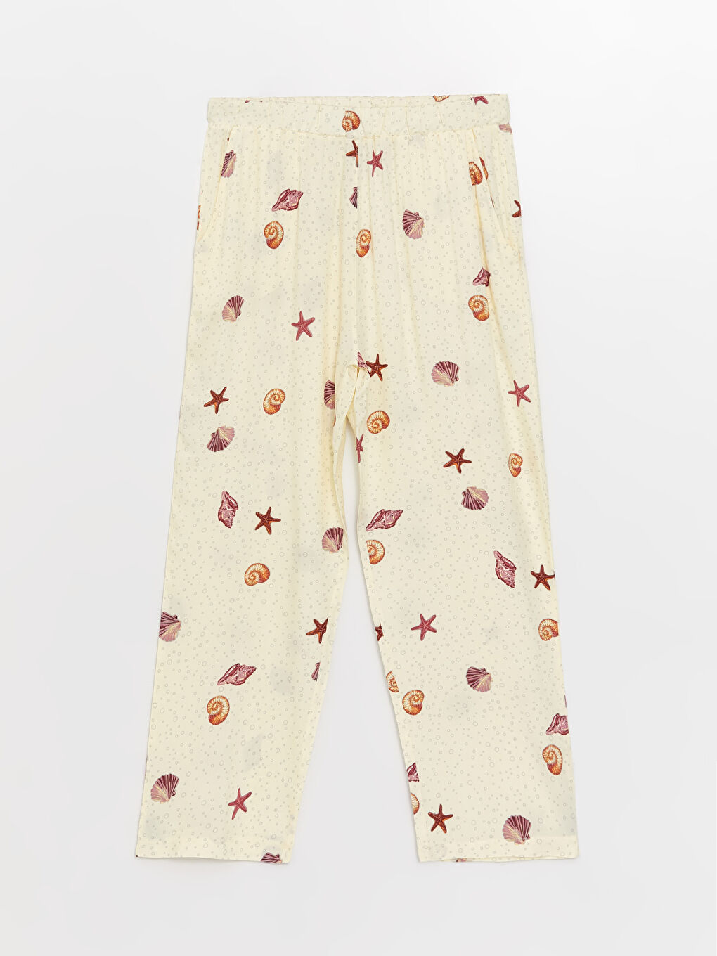 Ekru Büyük Beden Petite V Yaka Desenli Kısa Kollu Kadın Pijama Takımı-3