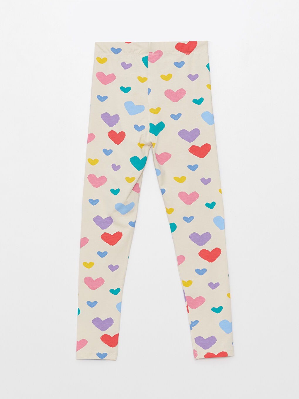 Elastic Waist Printed Cotton Girl Long Tights-1