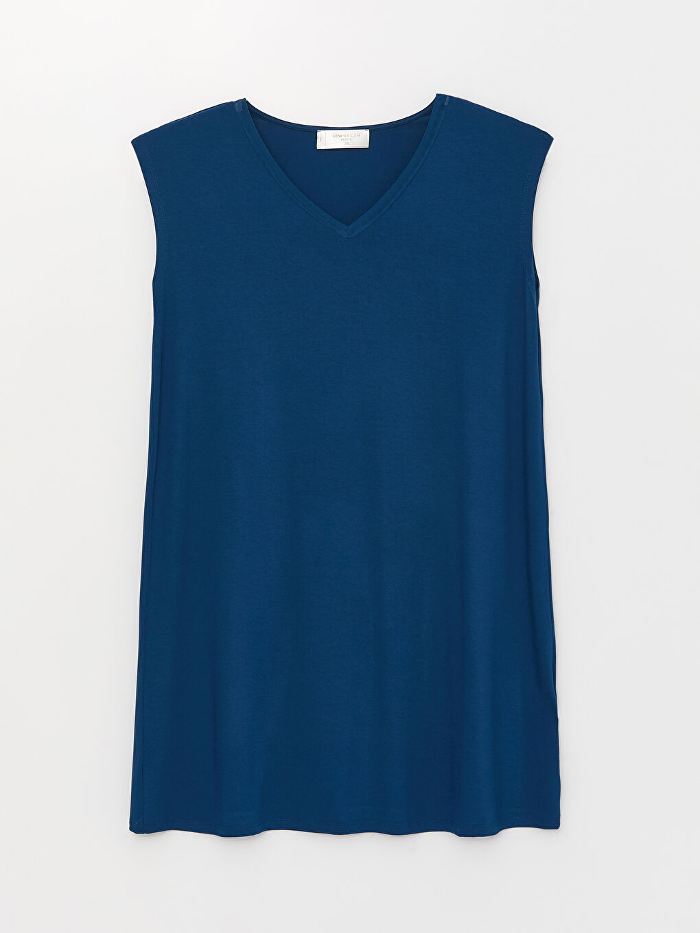 Plus Size Petite V-Neck Women's Plain Nightgown-3