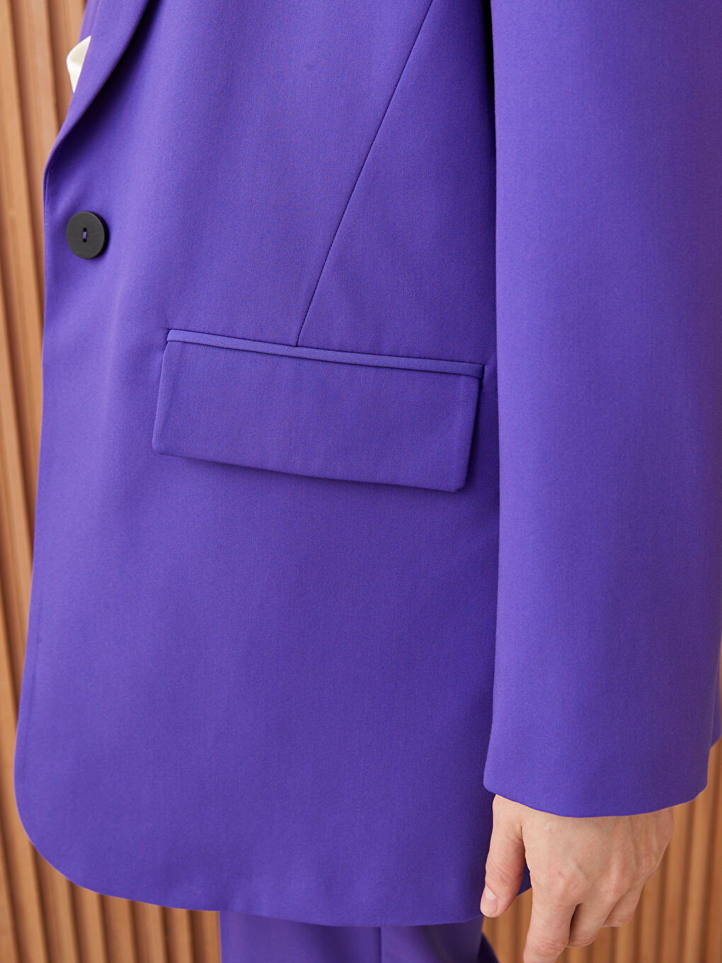 Mor Kadın Önden Düğmeli Blazer Ceket-3