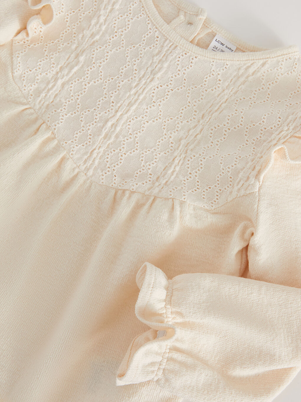 تيشيرت كم طويل بياقة دائرية للبنات الرضع-2