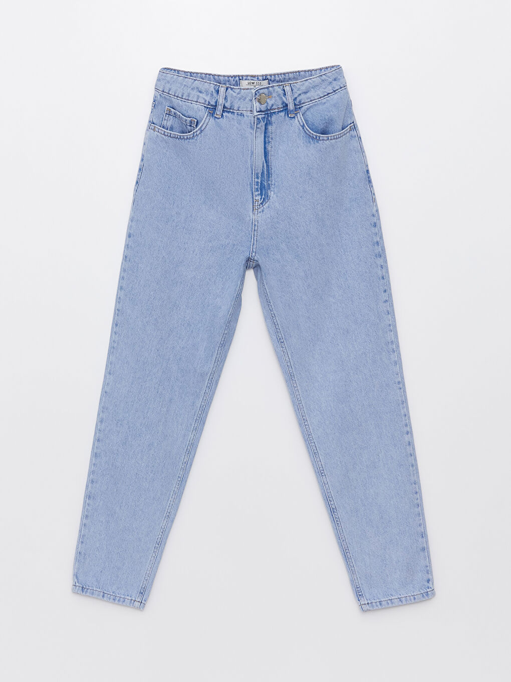 Mavi Yüksek Bel Mom Fit Kadın Jean Pantolon-4