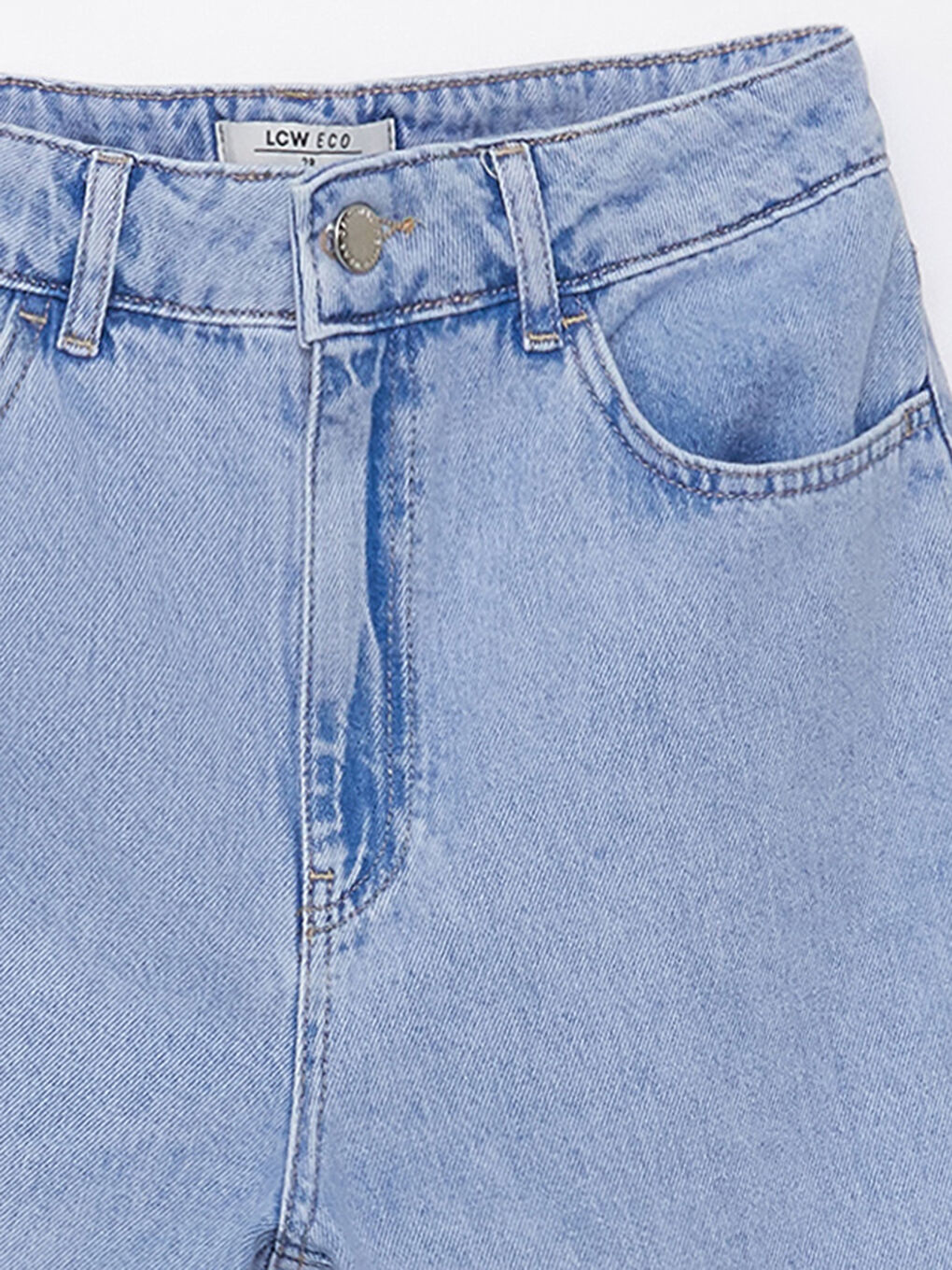 Mavi Yüksek Bel Mom Fit Kadın Jean Pantolon-6