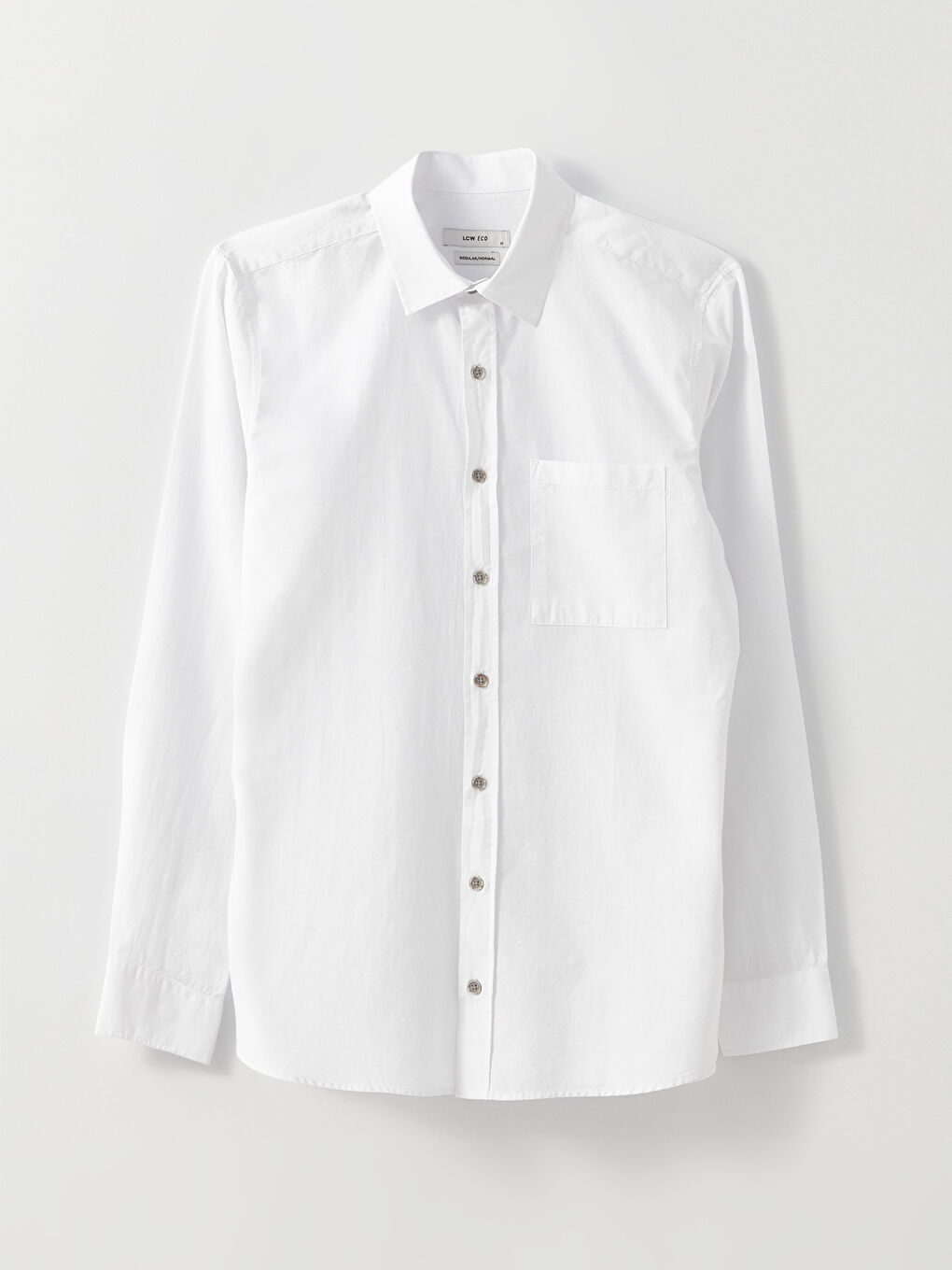 Beyaz Regular Fit Uzun Kollu Erkek Gömlek-5