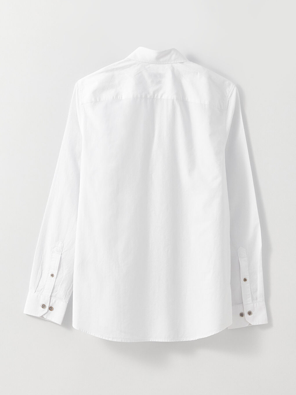 Beyaz Regular Fit Uzun Kollu Erkek Gömlek-6