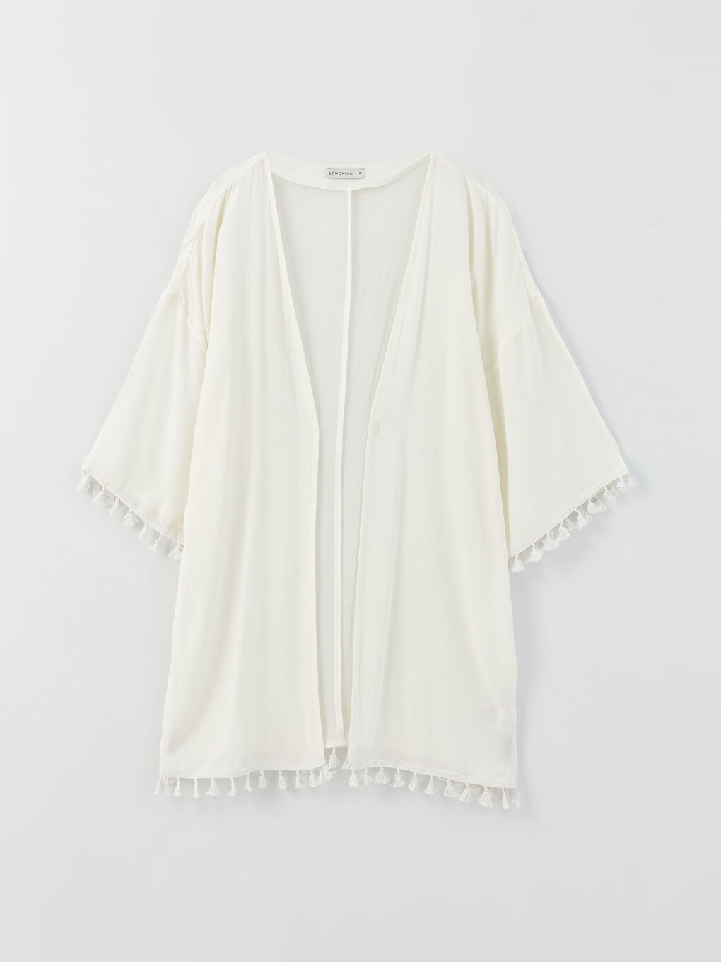 Kimono Oversize Uni à Col Châle pour Femmes-5