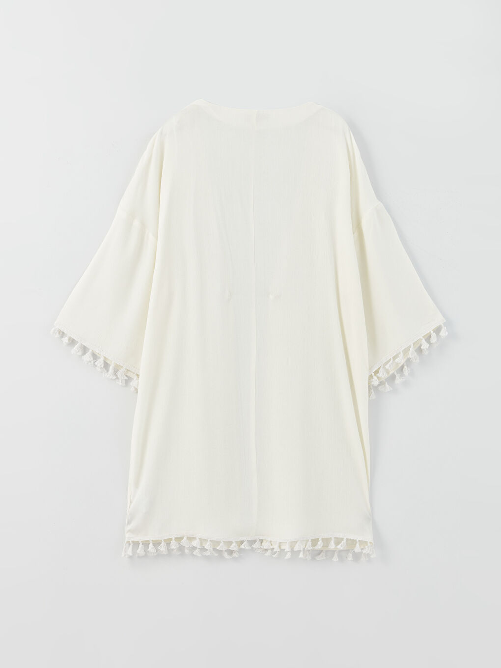 Kimono Oversize Uni à Col Châle pour Femmes-6