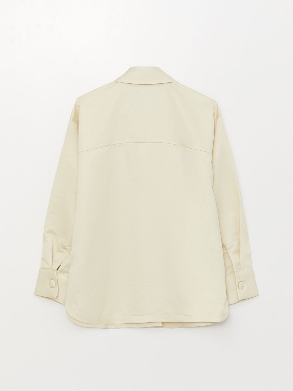 Women's Plain Long Sleeve Gabardine Shirt-6